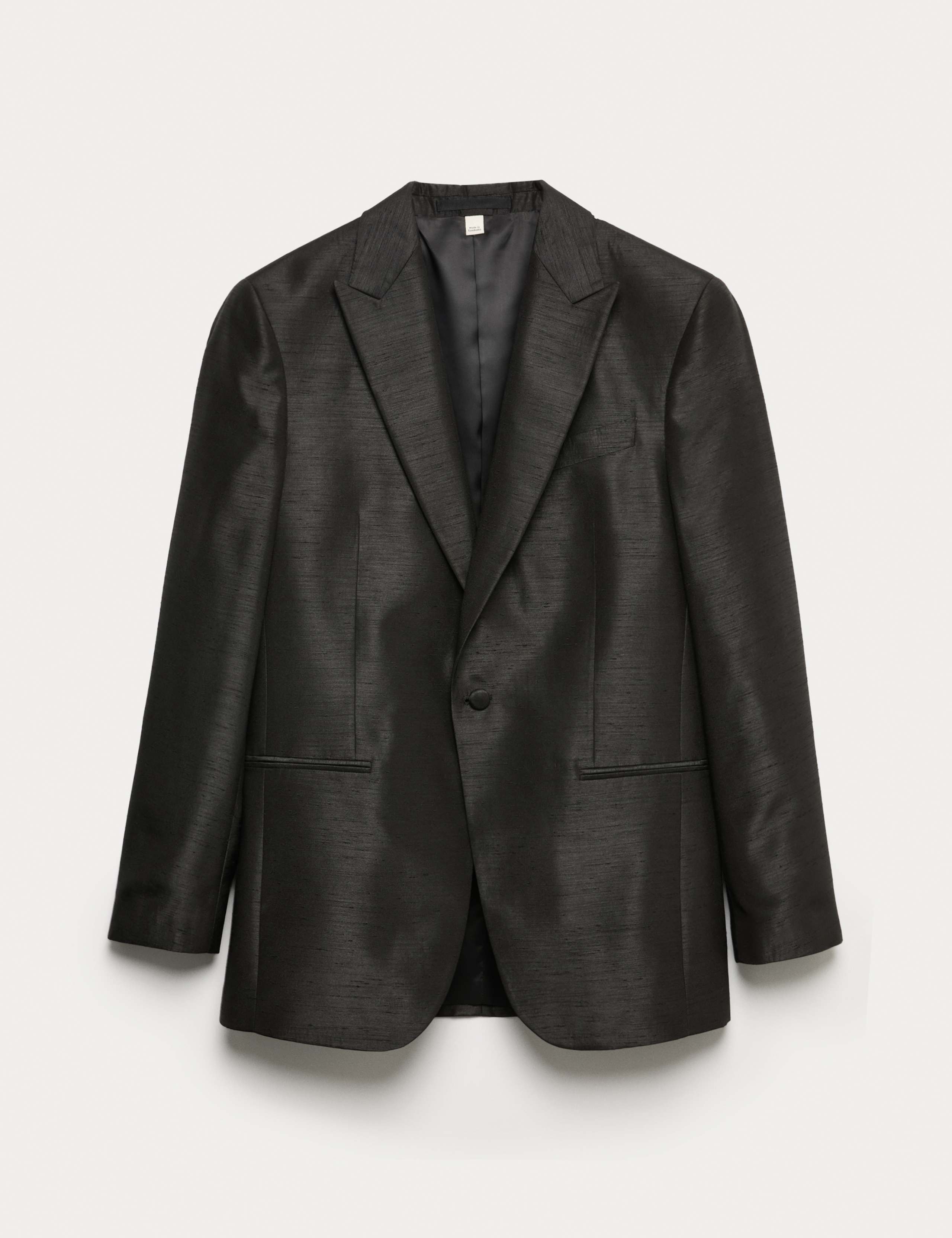 Tailored Fit Textured Sheen Tuxedo Jacket 2 of 6
