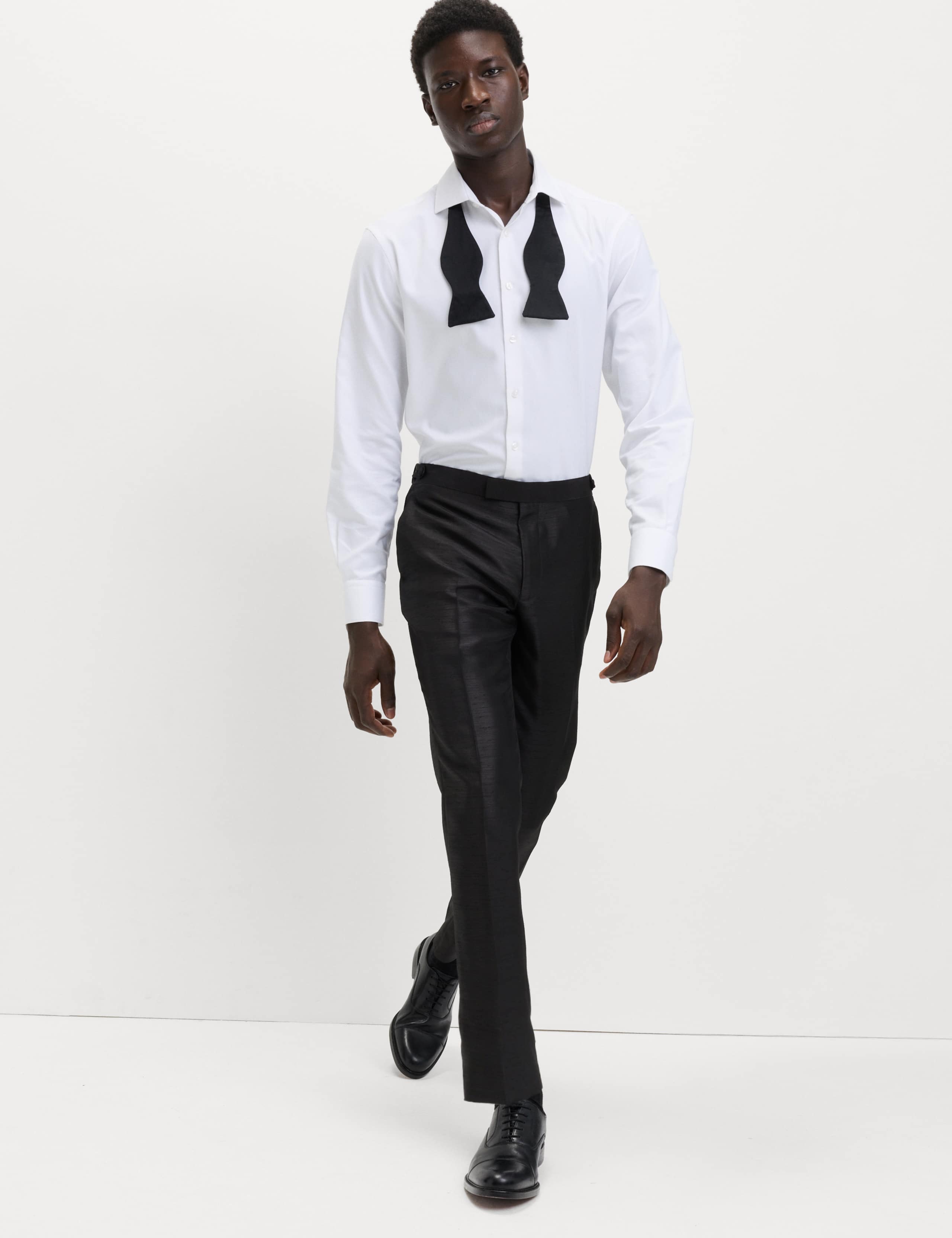Tailored Fit Textured Sheen Tuxedo Trousers 3 of 6