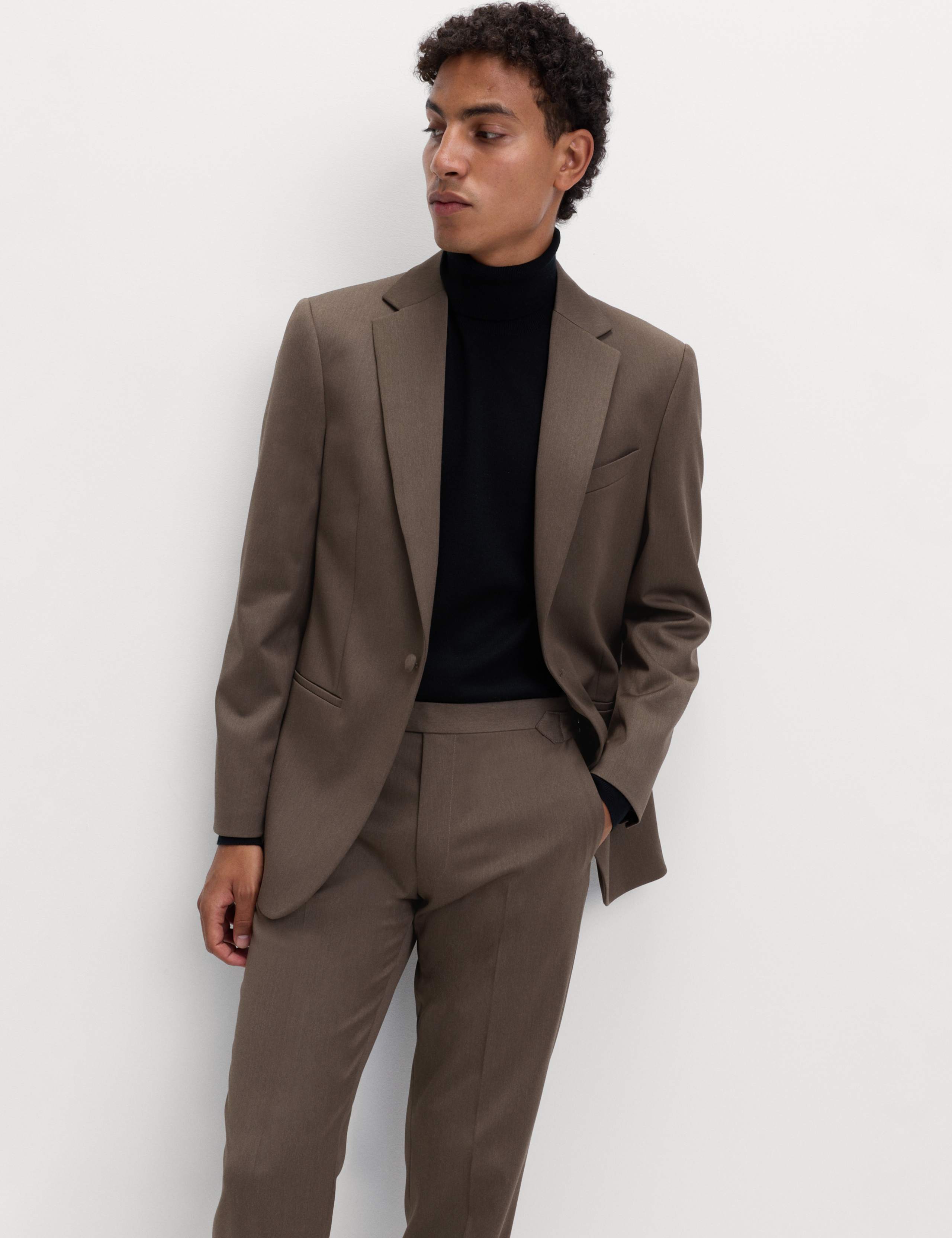 Tailored Fit Sateen Stretch Tuxedo Jacket 1 of 7