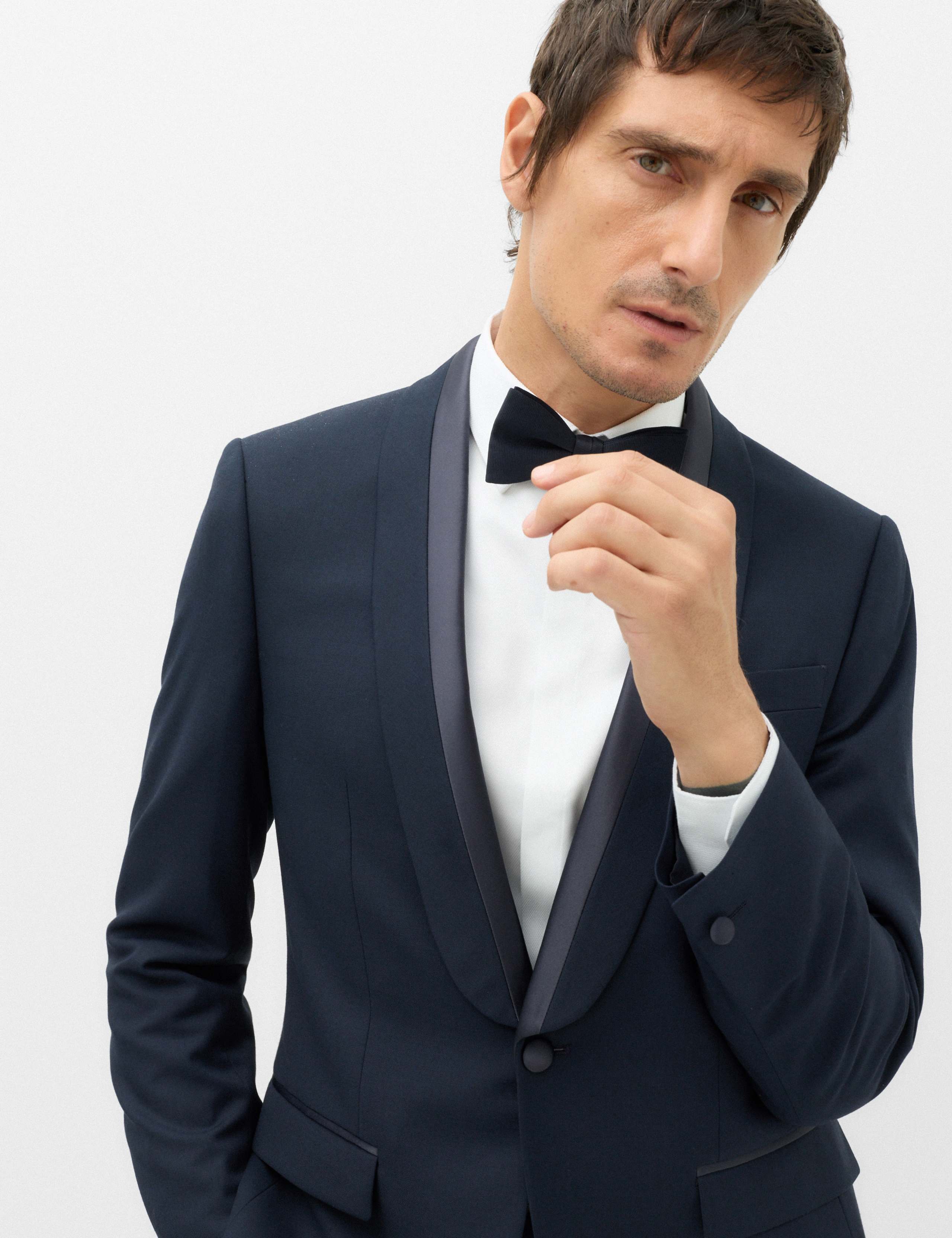 Tailored Fit Shawl Collar Tipped Tux Jacket 4 of 7