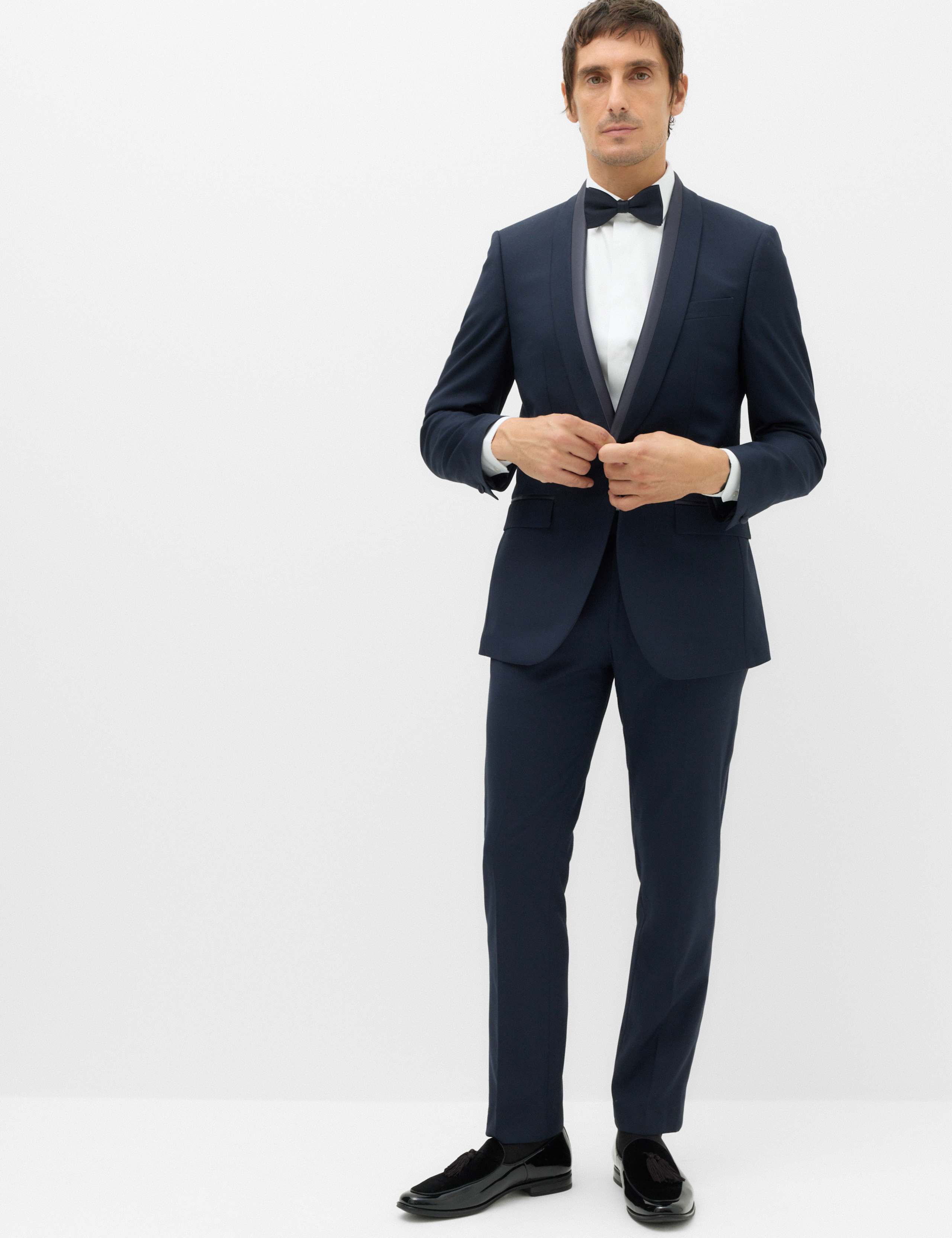 Tailored Fit Shawl Collar Tipped Tux Jacket 6 of 7