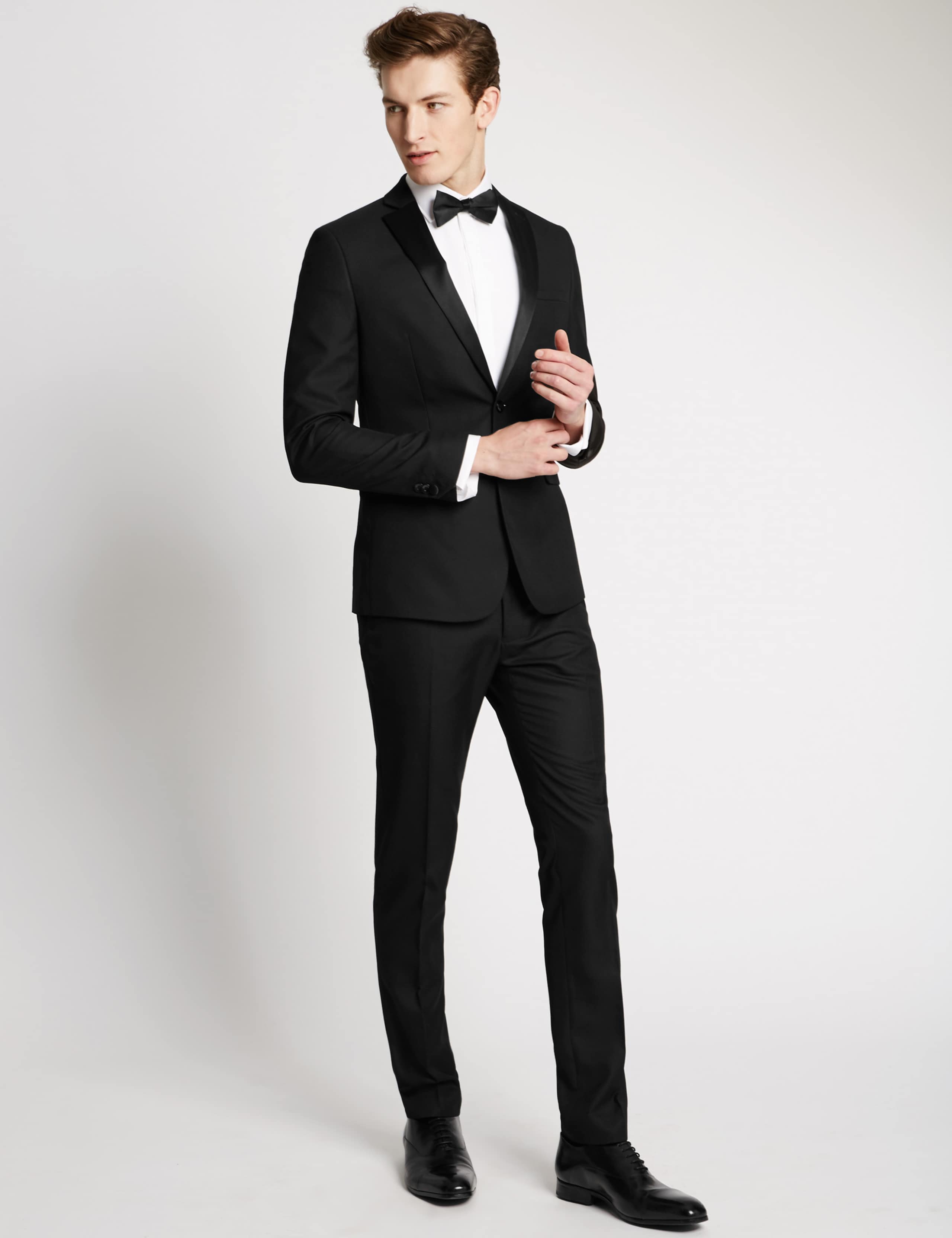 Black Textured Modern Slim Fit Jacket 1 of 5