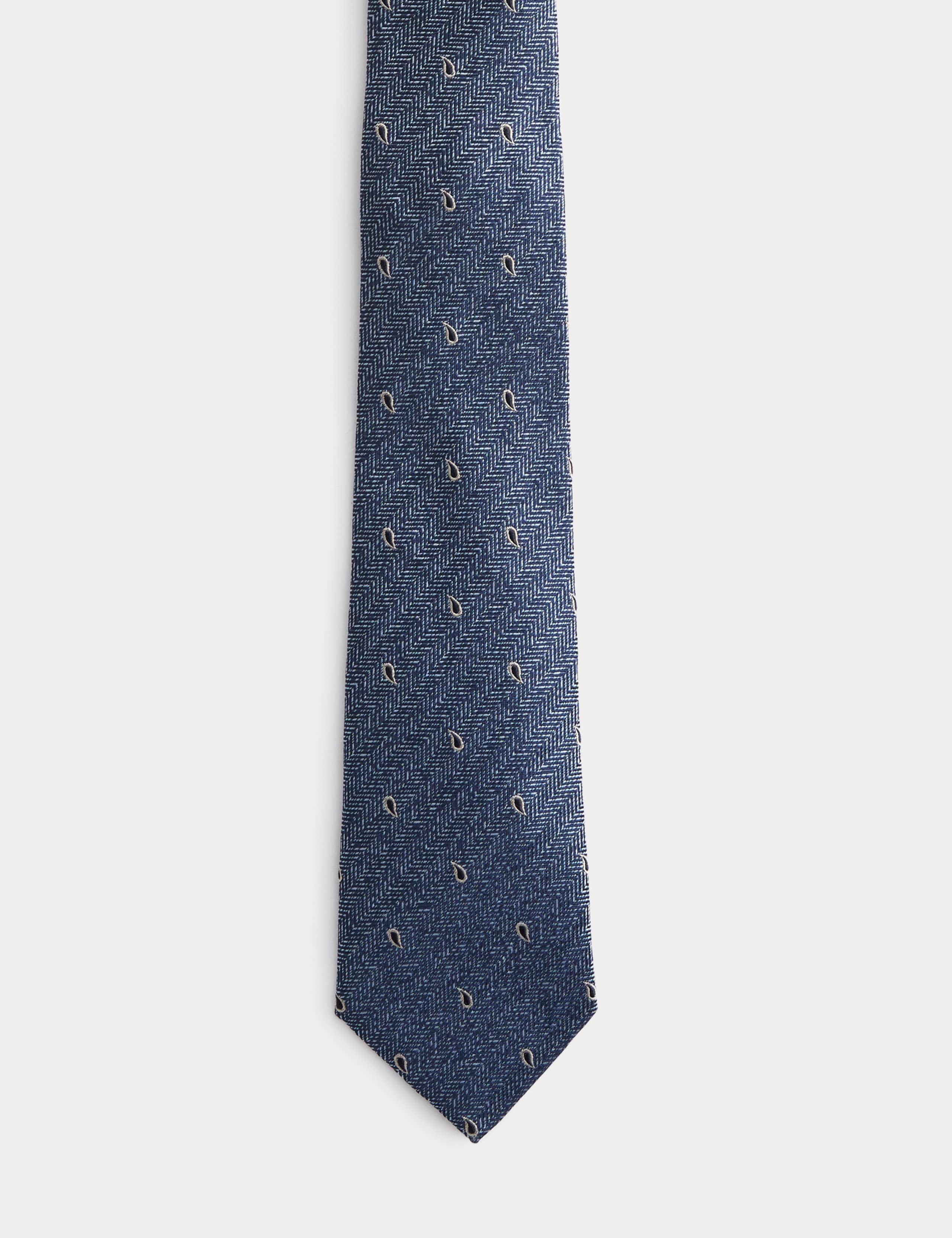 Herringbone Paisley Pure Silk Tie 2 of 3