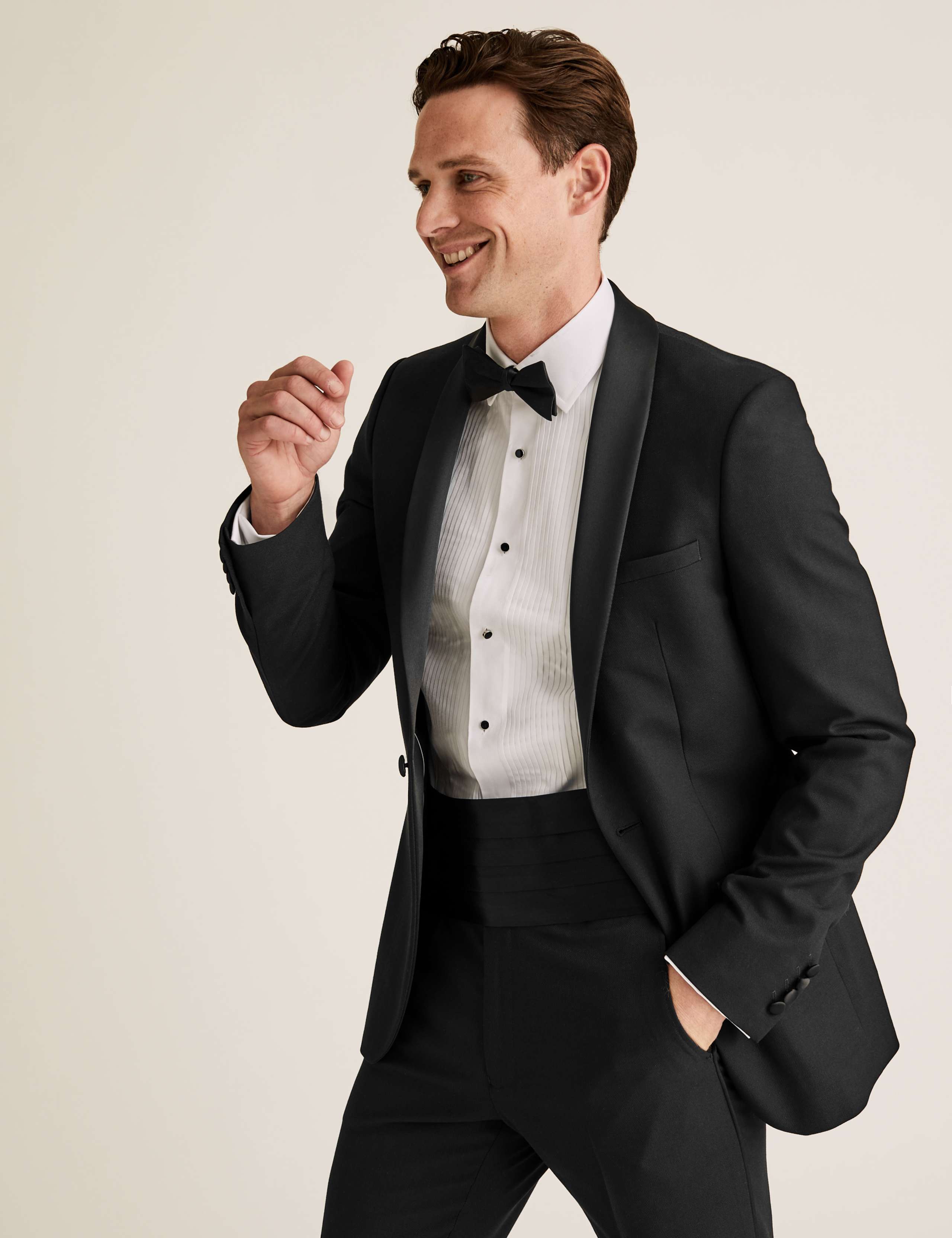 Big & Tall Black Textured Slim Fit Jacket 4 of 8