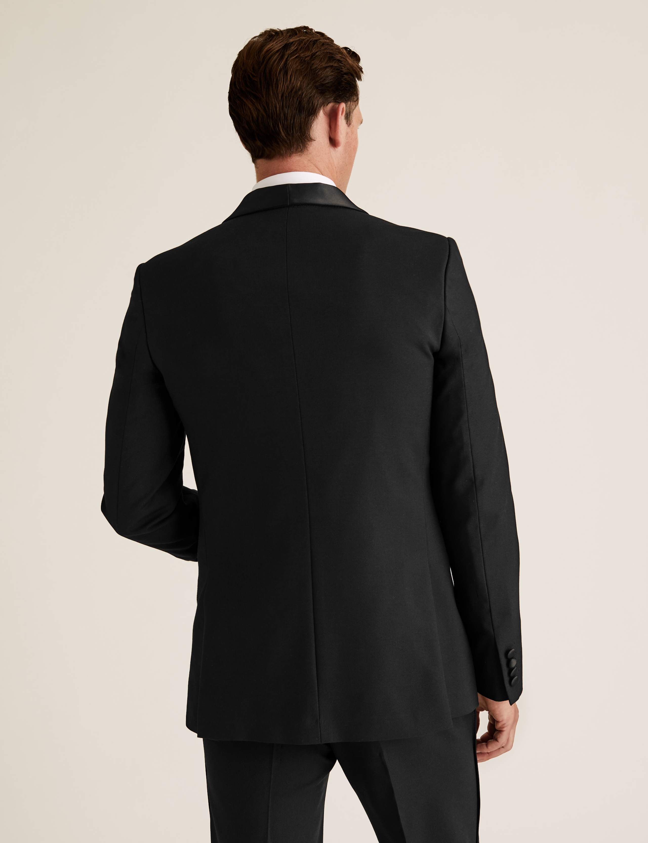 Big & Tall Black Textured Slim Fit Jacket 6 of 8