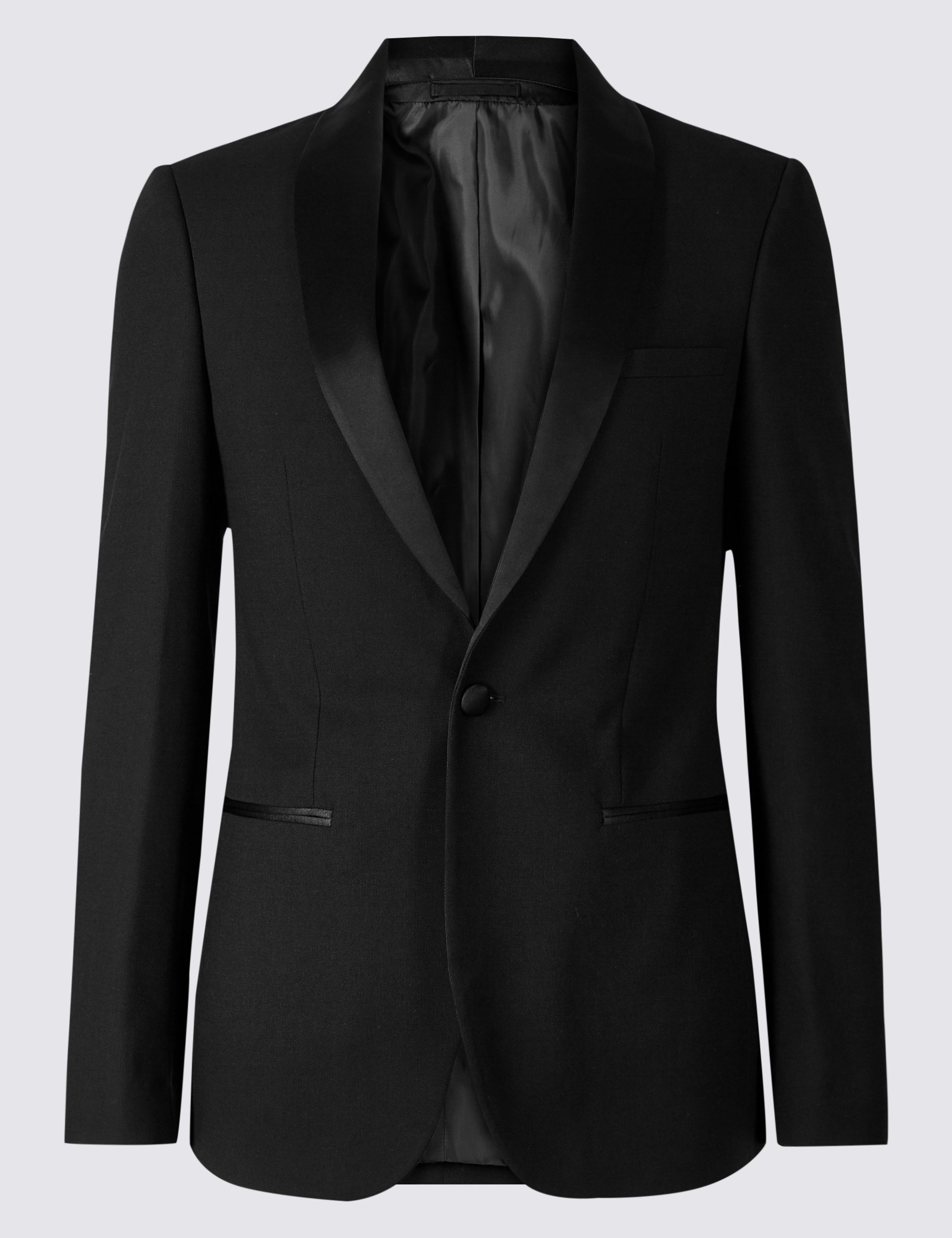 Big & Tall Black Textured Slim Fit Jacket 2 of 8