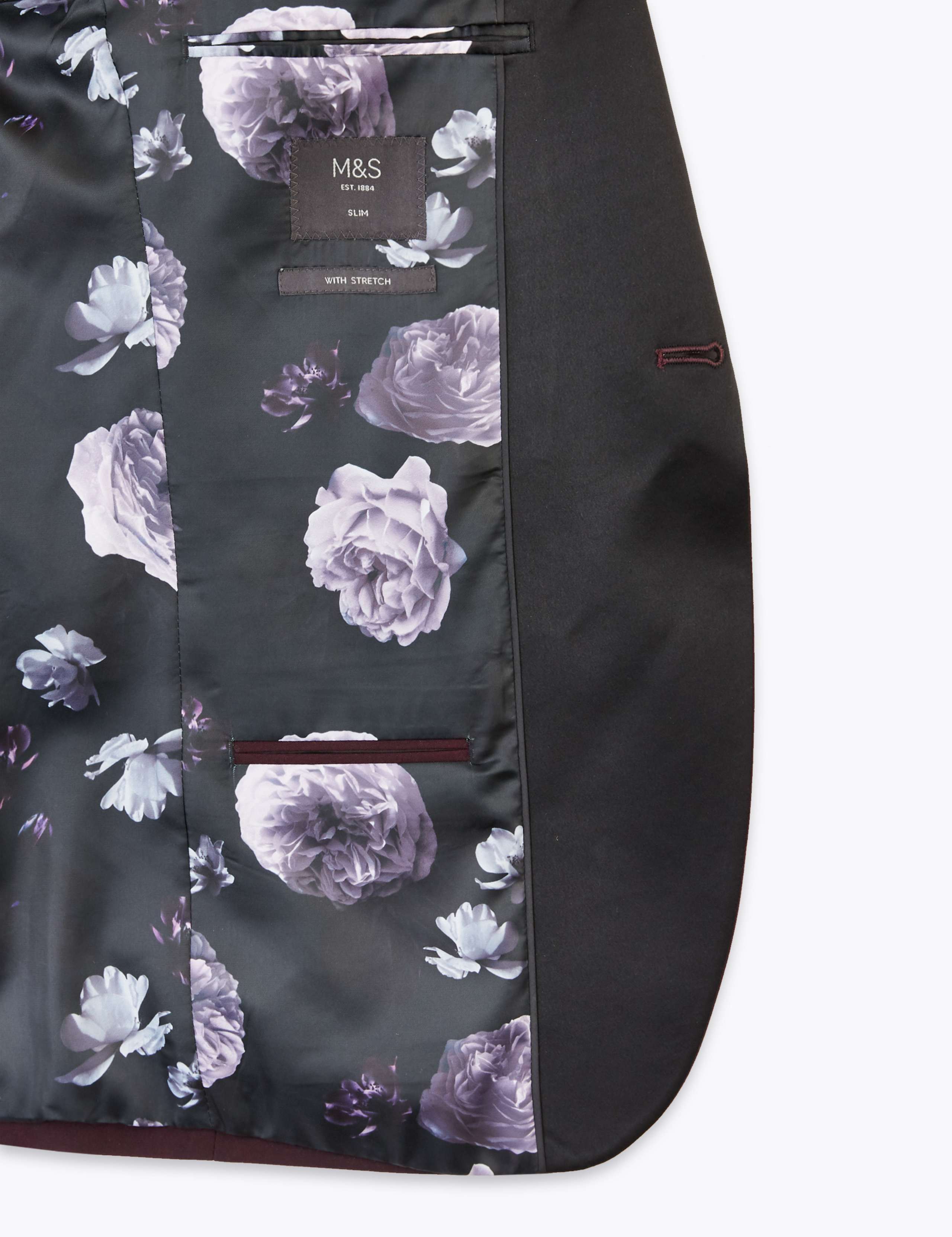 Burgundy Slim Fit Dinner Jacket 7 of 8