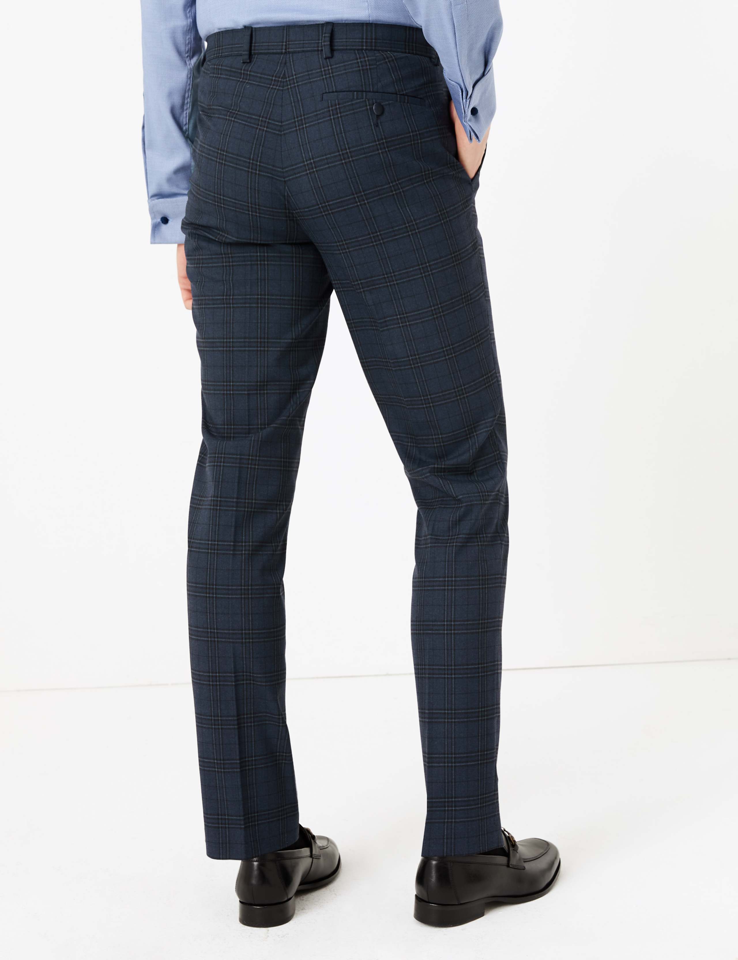Slim Fit Checked Stretch Trousers 3 of 7