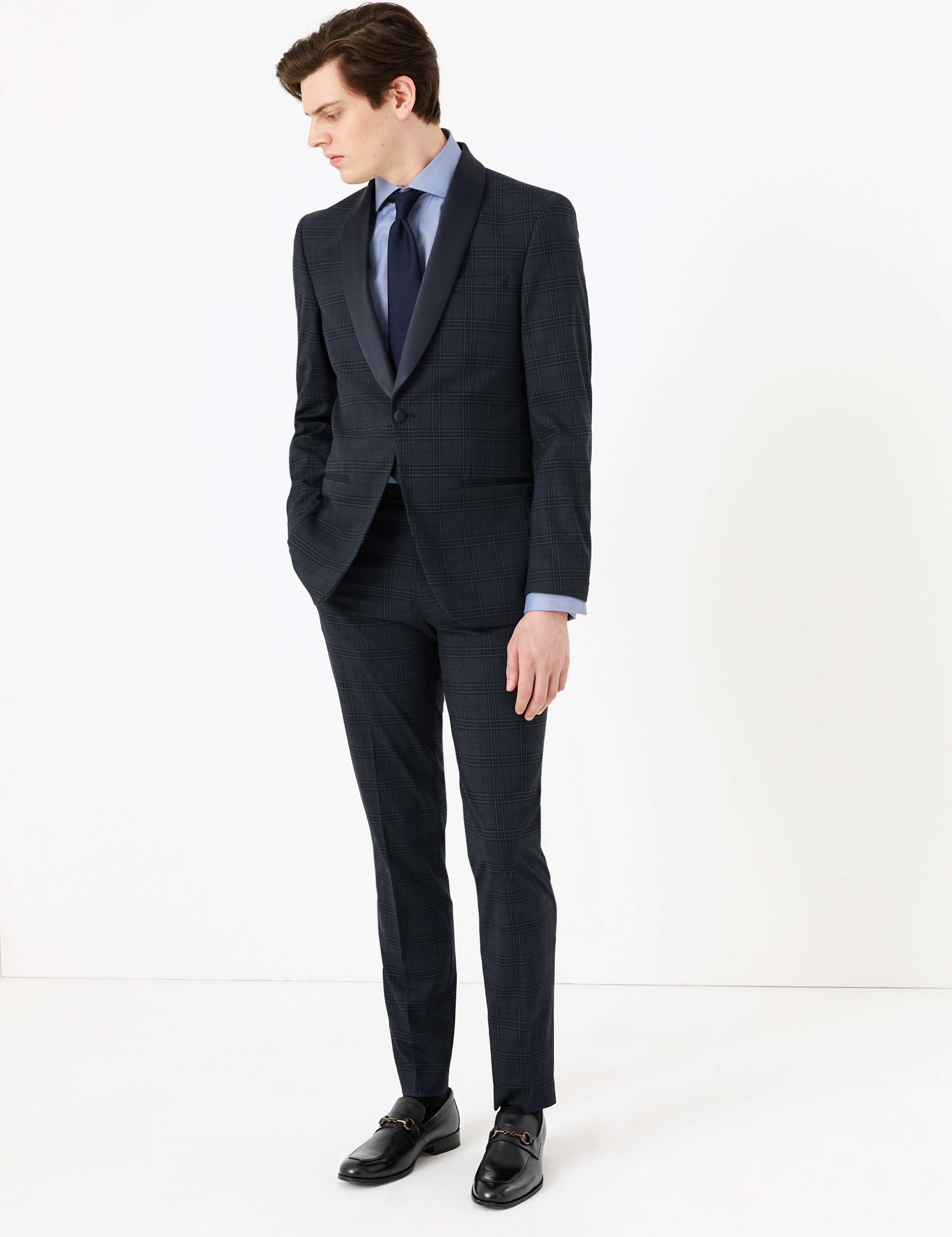 Slim Fit Checked Stretch Trousers 6 of 7
