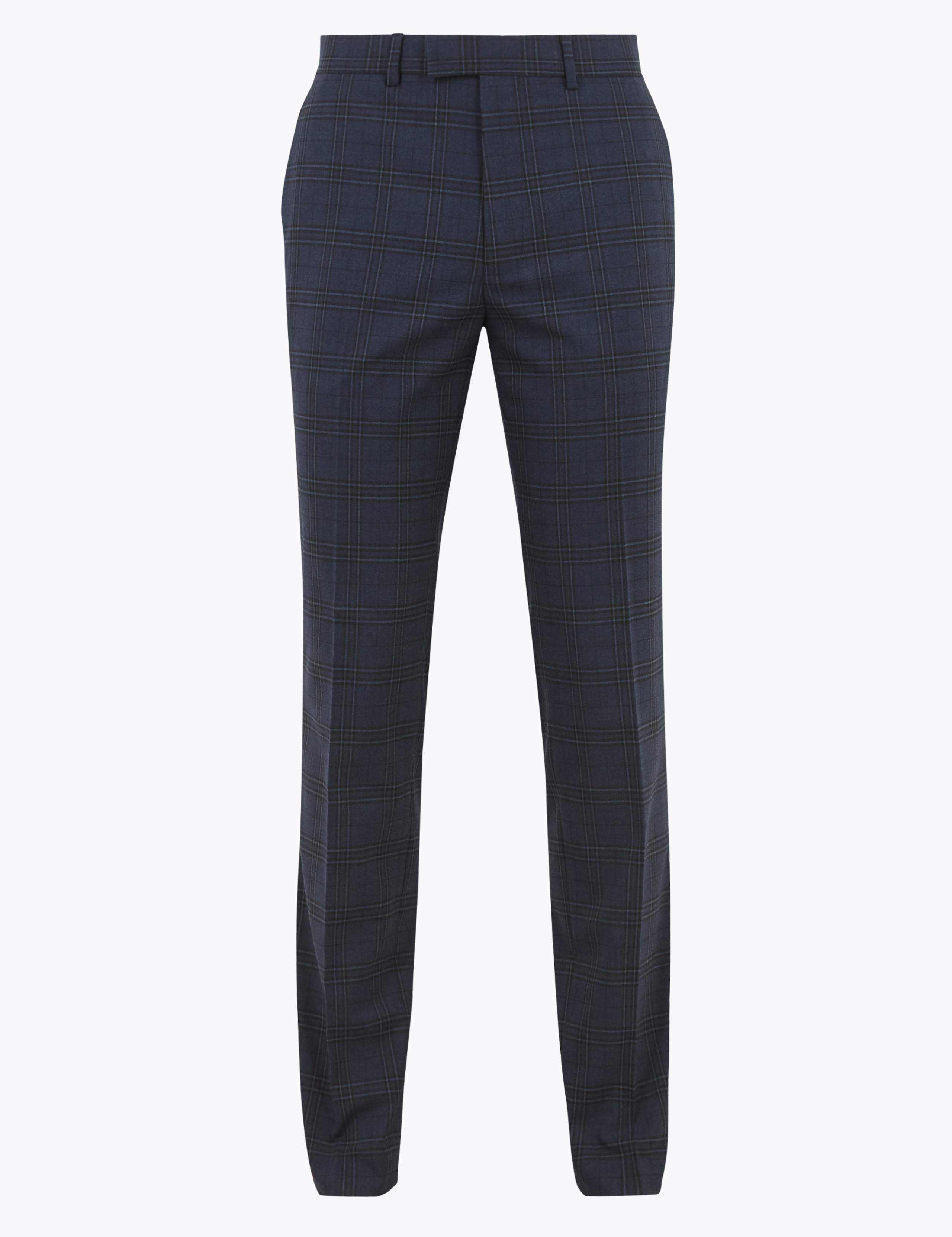 Slim Fit Checked Stretch Trousers 2 of 7