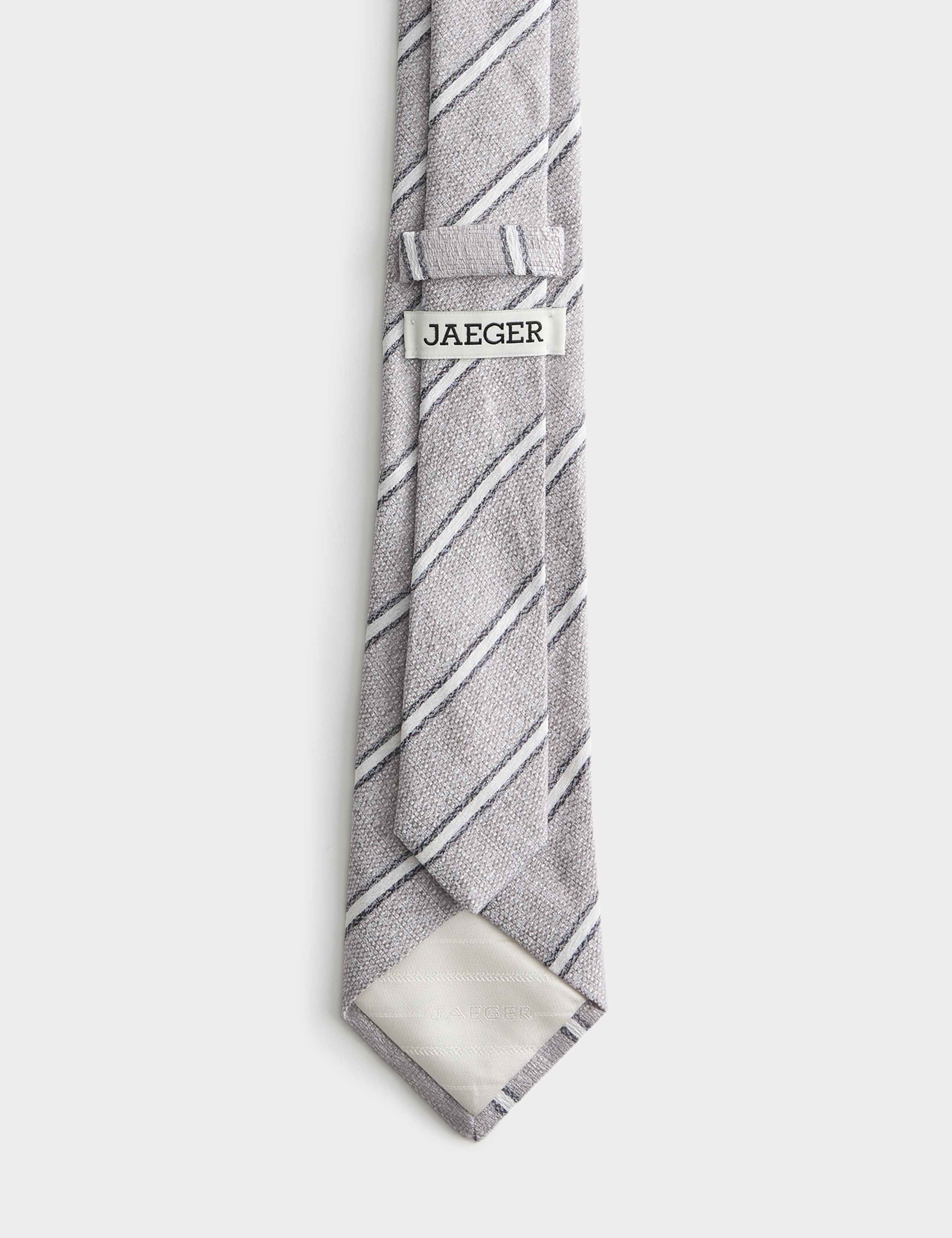 Linen Silk Blend Striped Tie 3 of 3