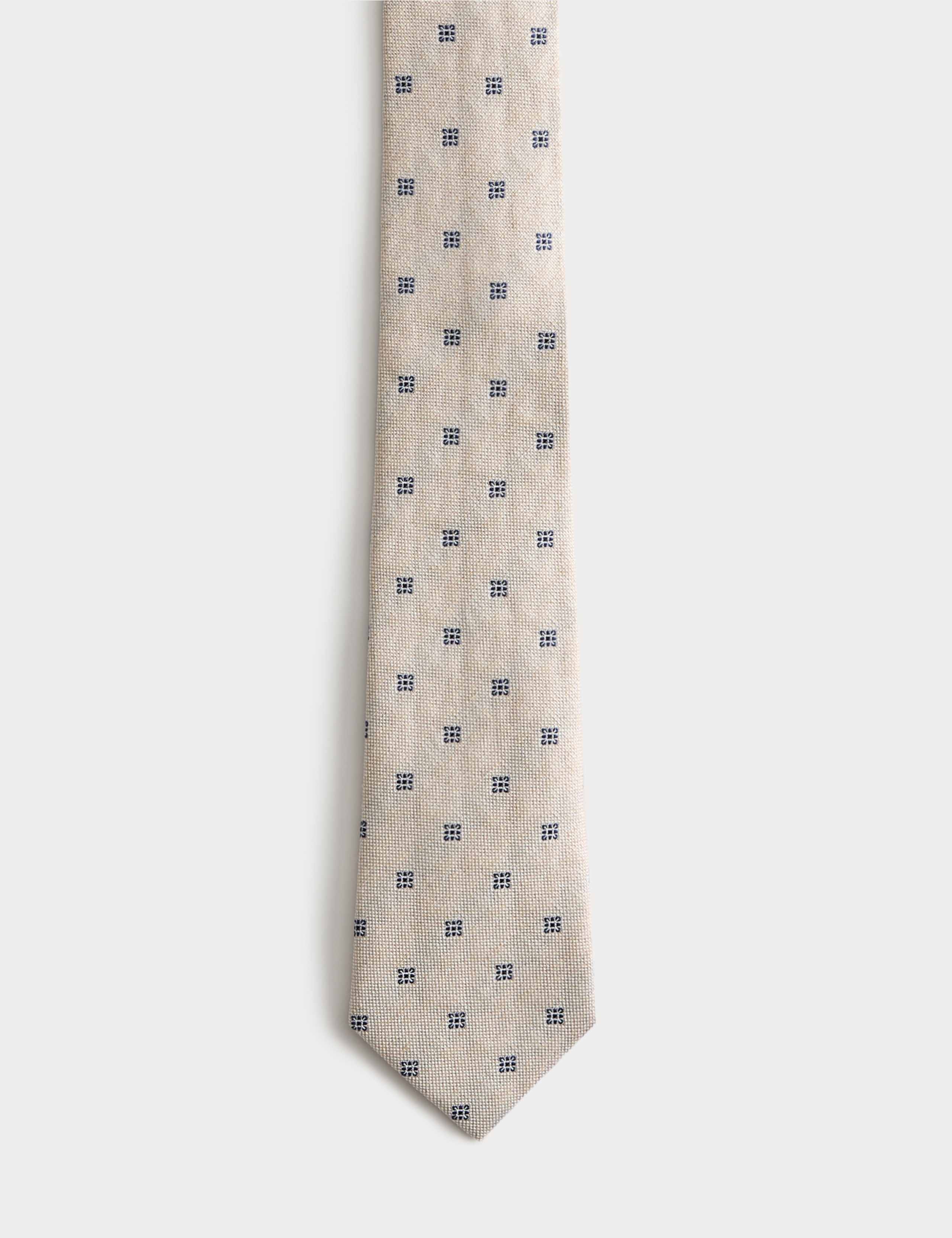 Linen and Silk Blend Geometric Tie 2 of 3