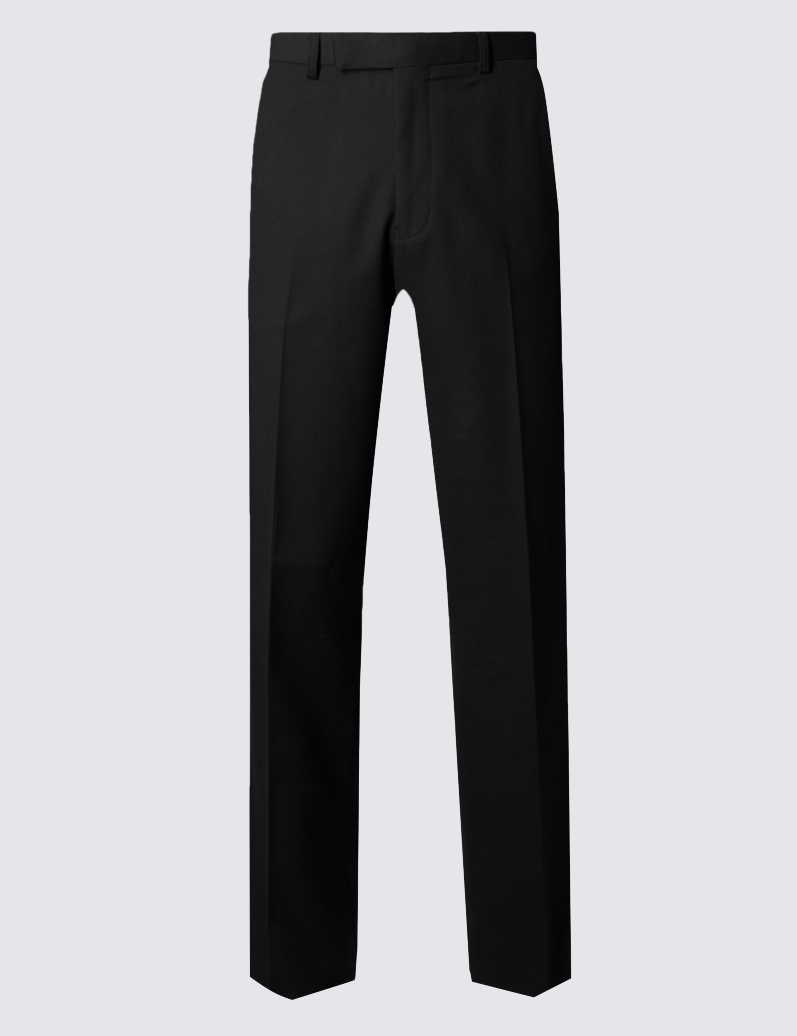 Black Regular Fit Wool Suit Trousers 2 of 4