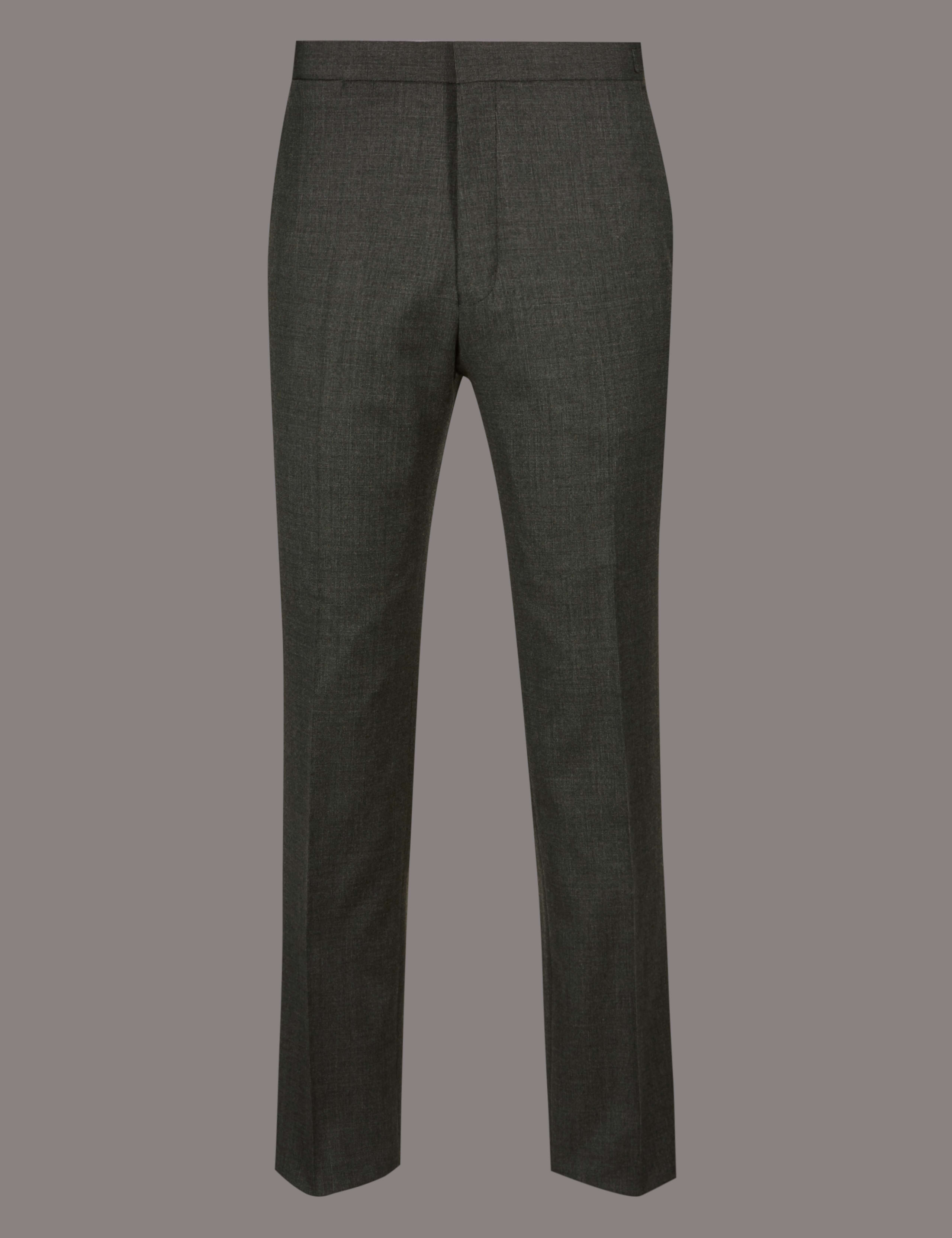 Charcoal Tailored Fit Italian Wool Trousers 2 of 5