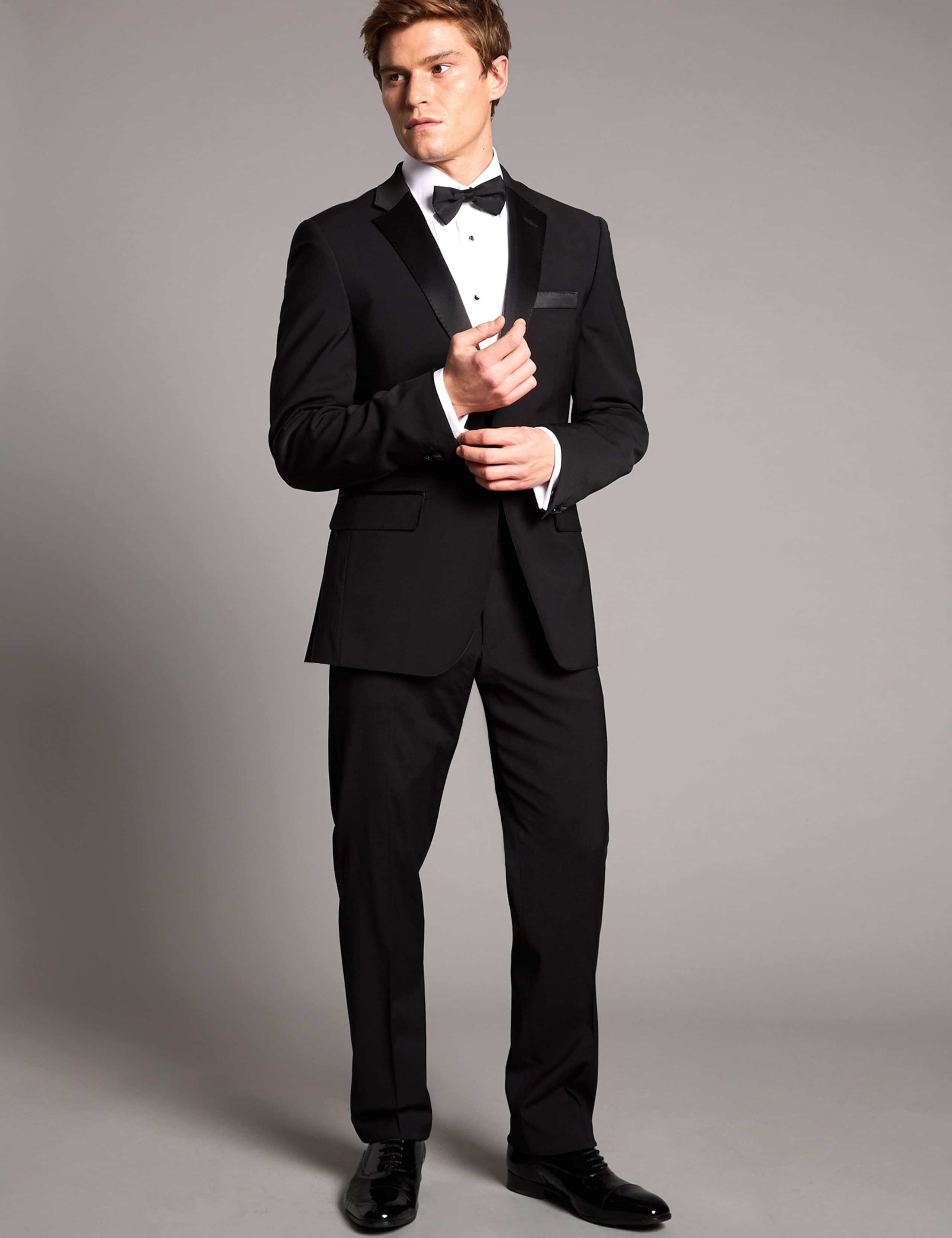 Black Tailored Fit Wool Rich Jacket 1 of 9