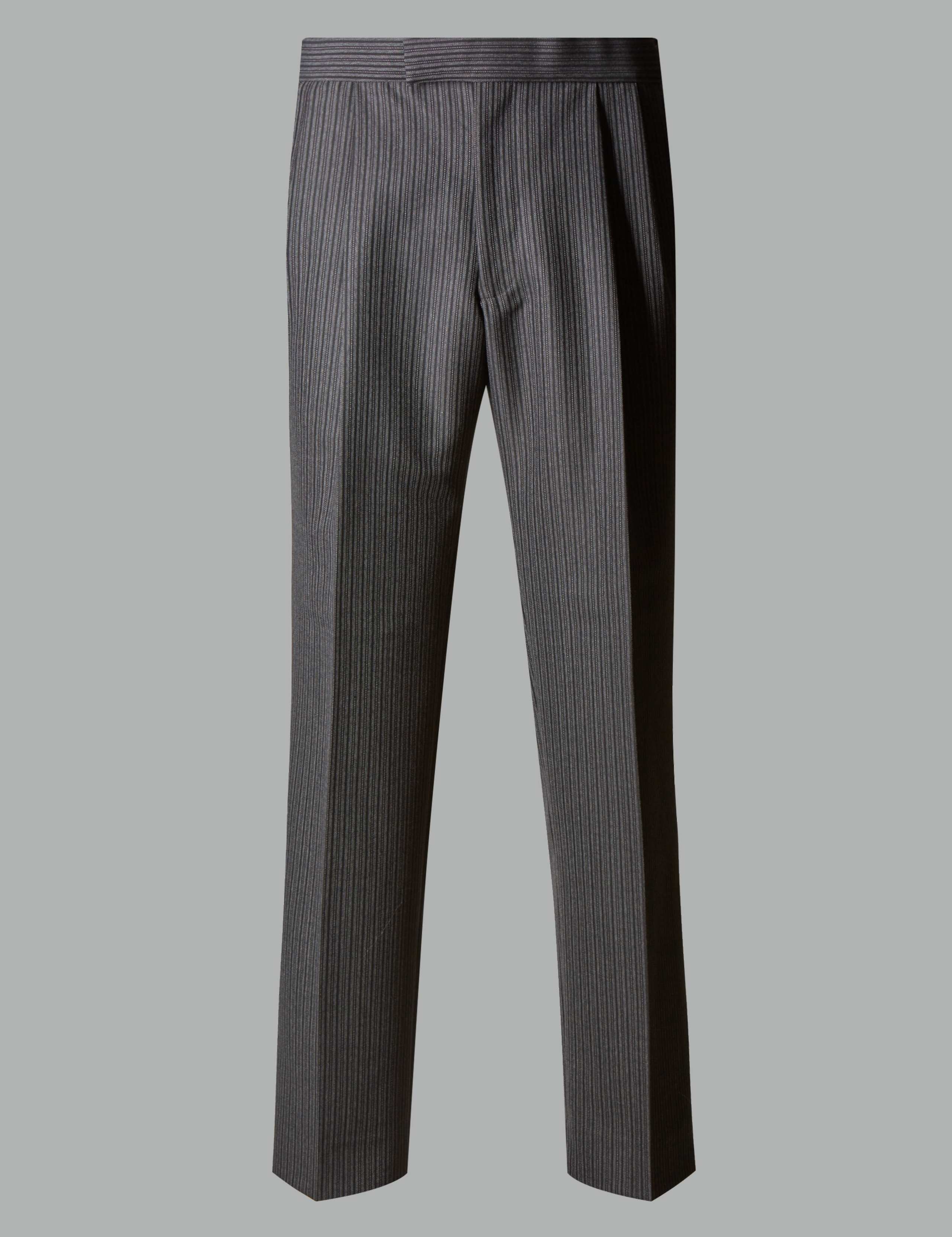 Charcoal Regular Fit Wool Blend Trousers 2 of 5