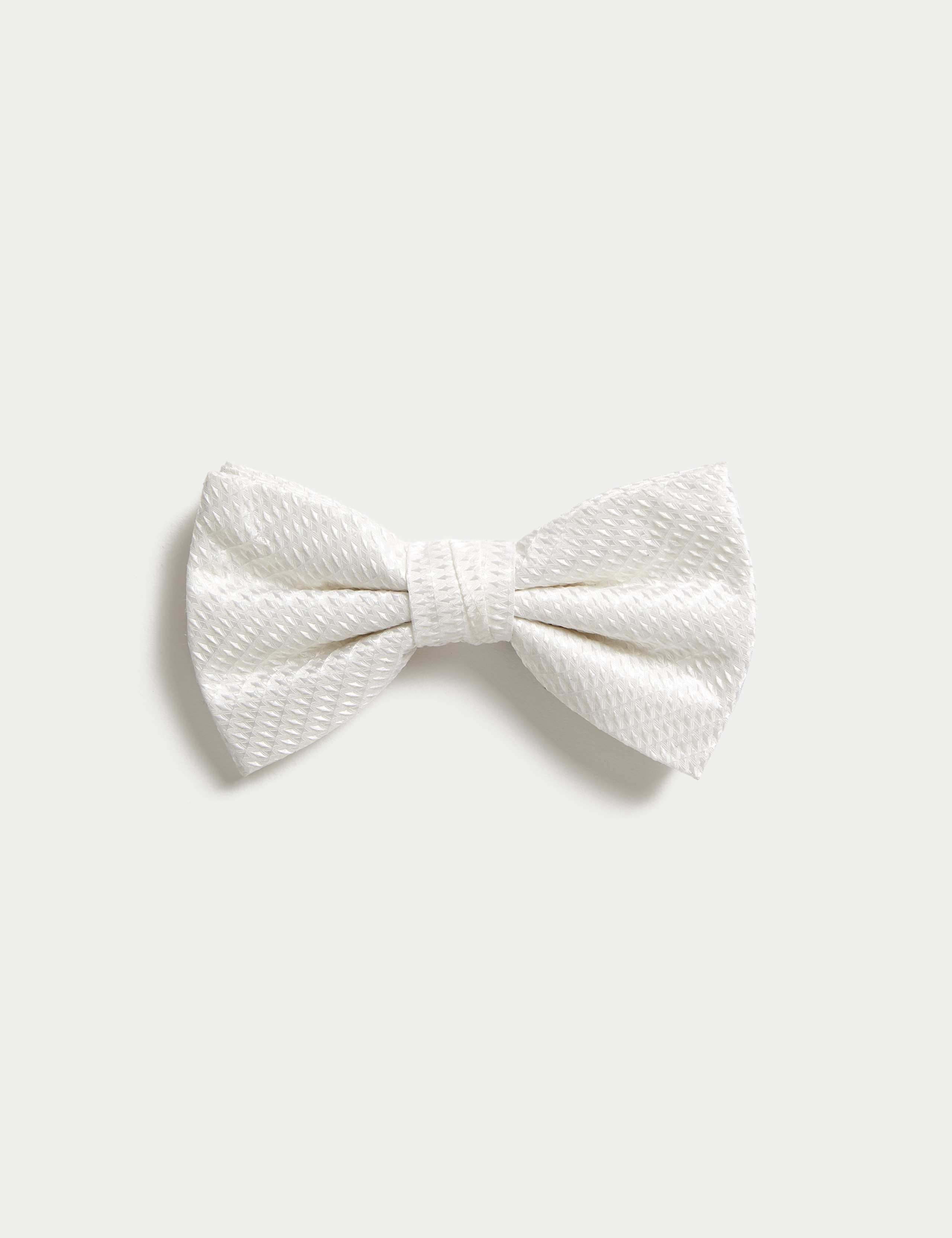 Slim Textured Pure Silk Bow Tie 2 of 2