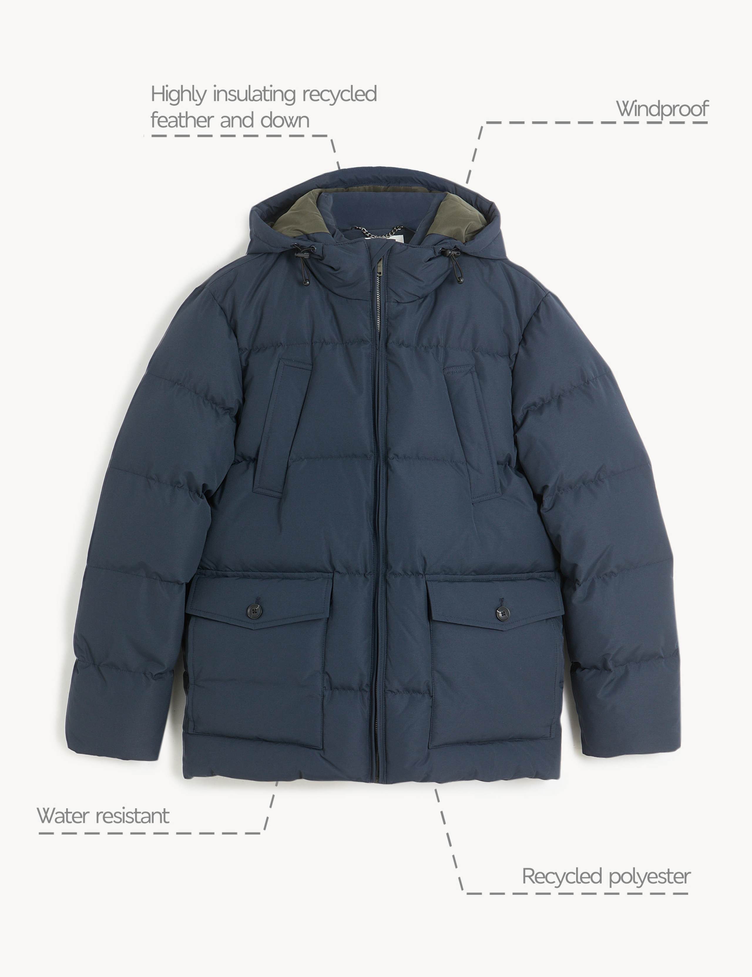 Recycled Feather and Down Puffer Jacket 9 of 12