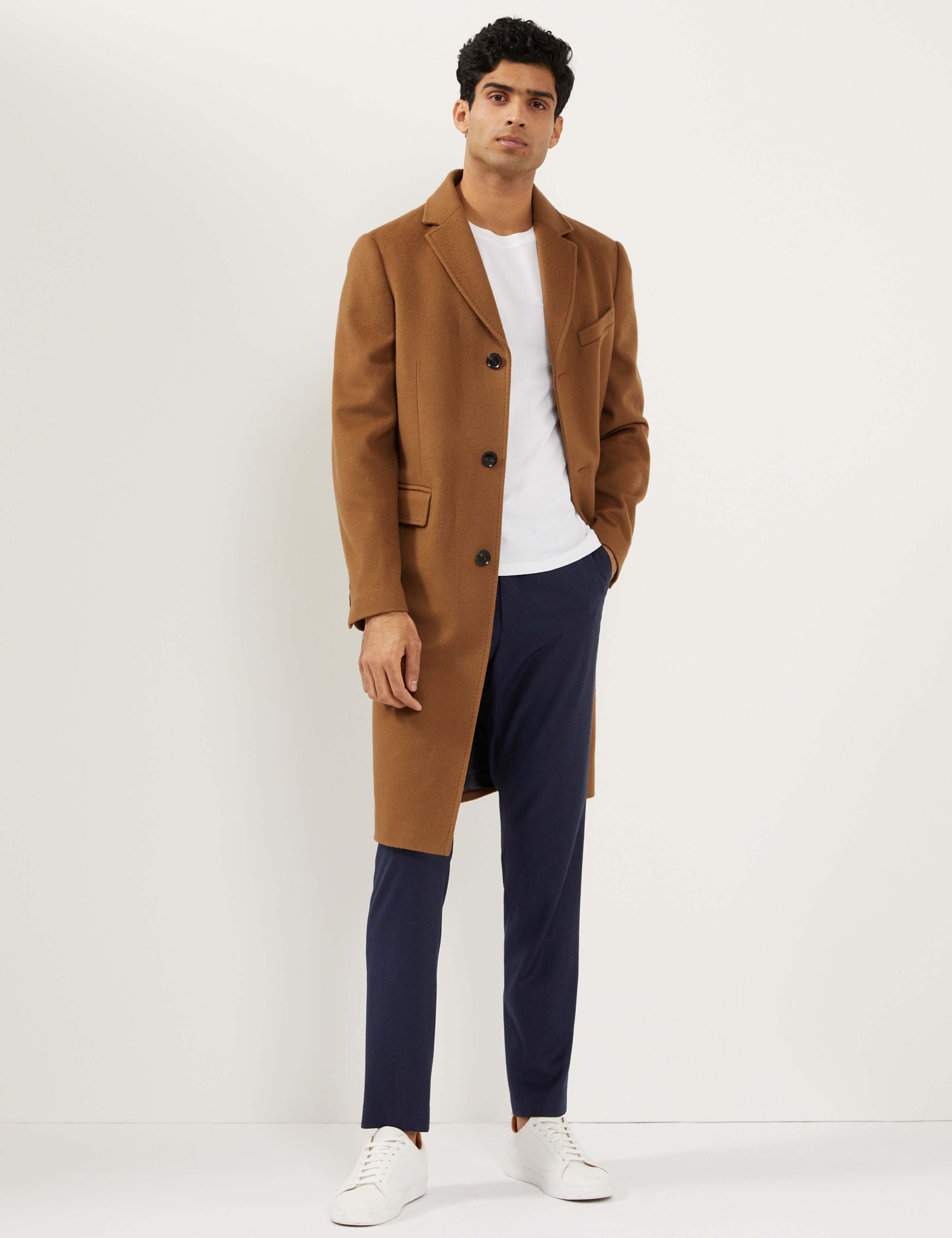 Italian Wool with Cashmere Overcoat with Zip Out Bib 4 of 13