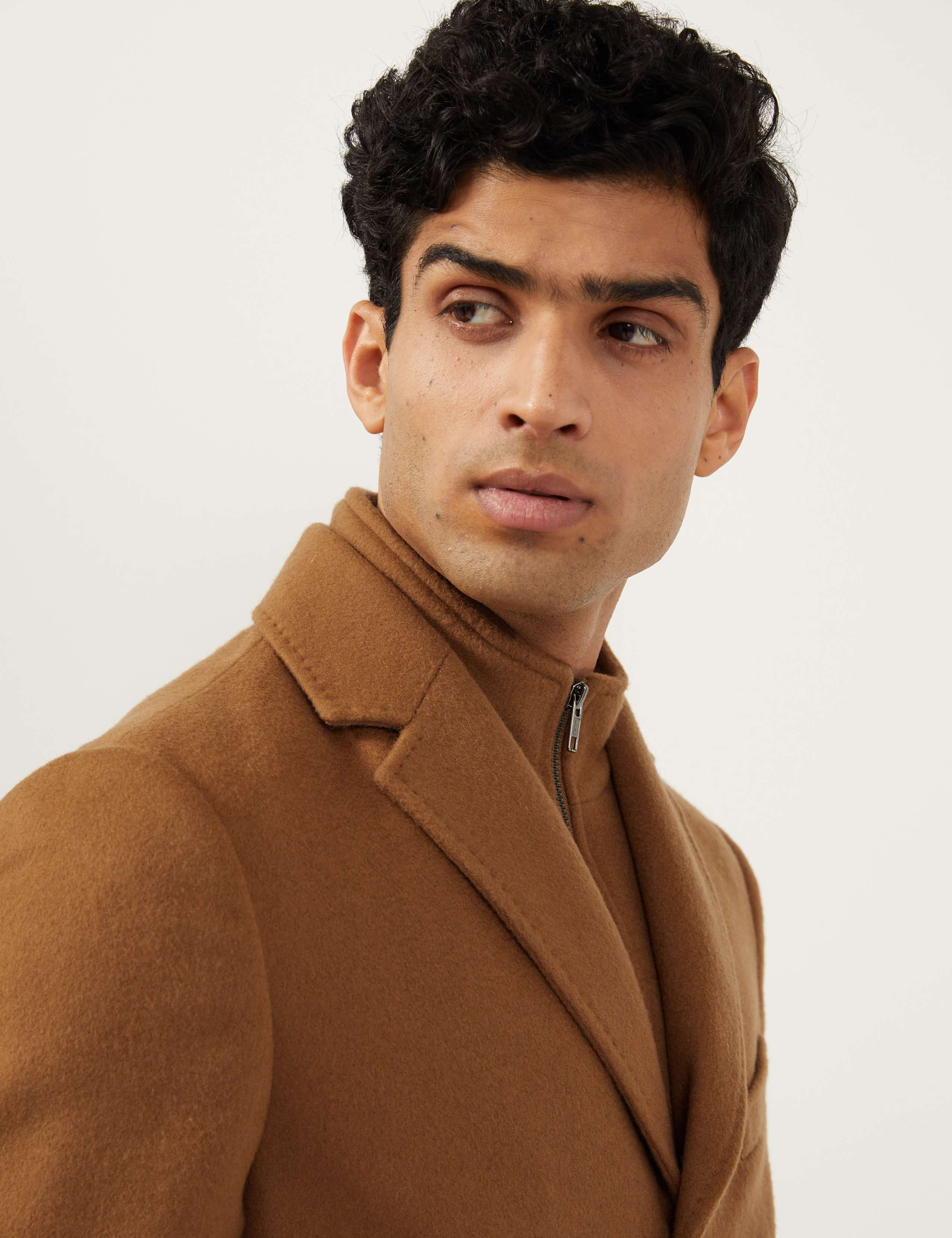 Italian Wool with Cashmere Overcoat with Zip Out Bib 5 of 13