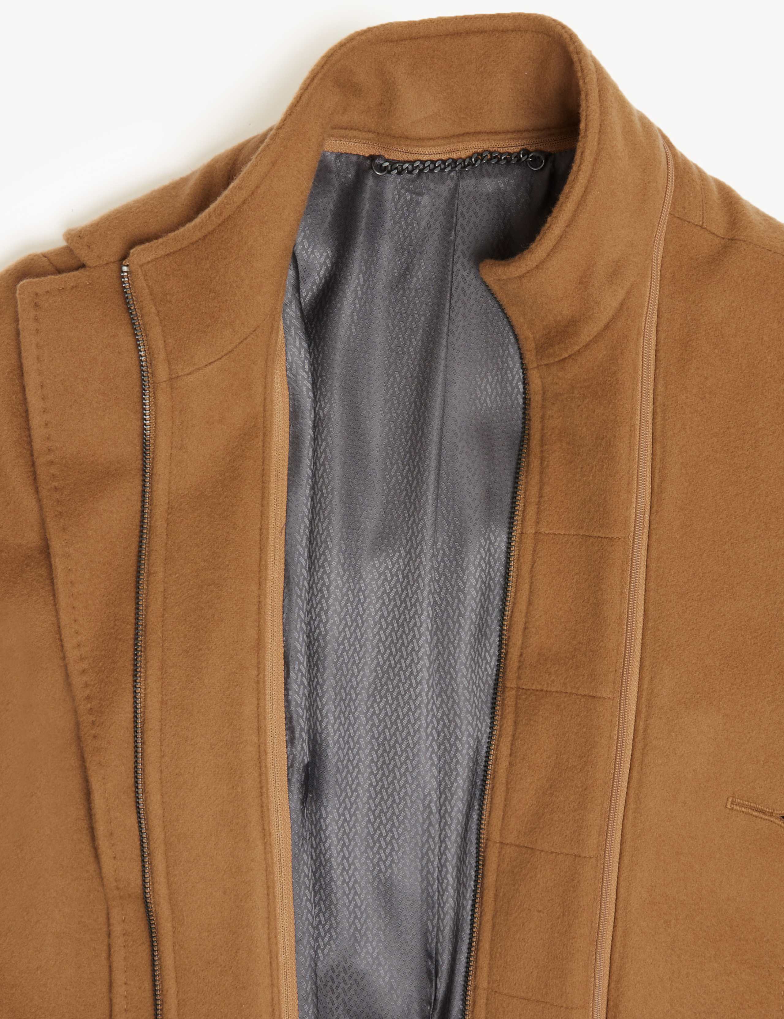 Italian Wool with Cashmere Overcoat with Zip Out Bib 8 of 13