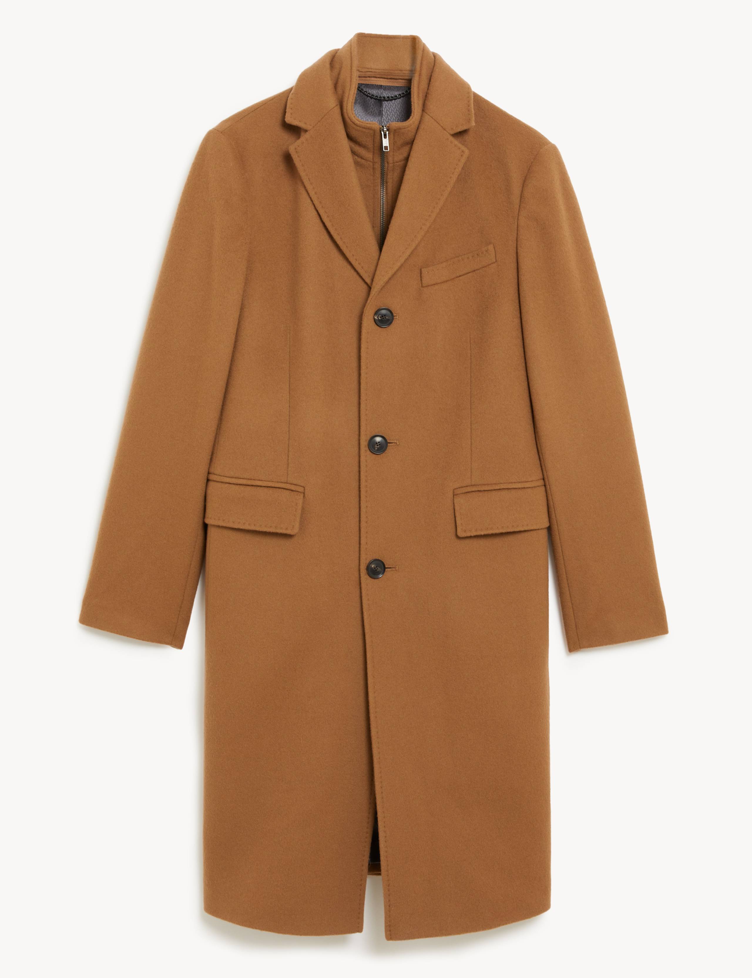 Italian Wool with Cashmere Overcoat with Zip Out Bib 2 of 13