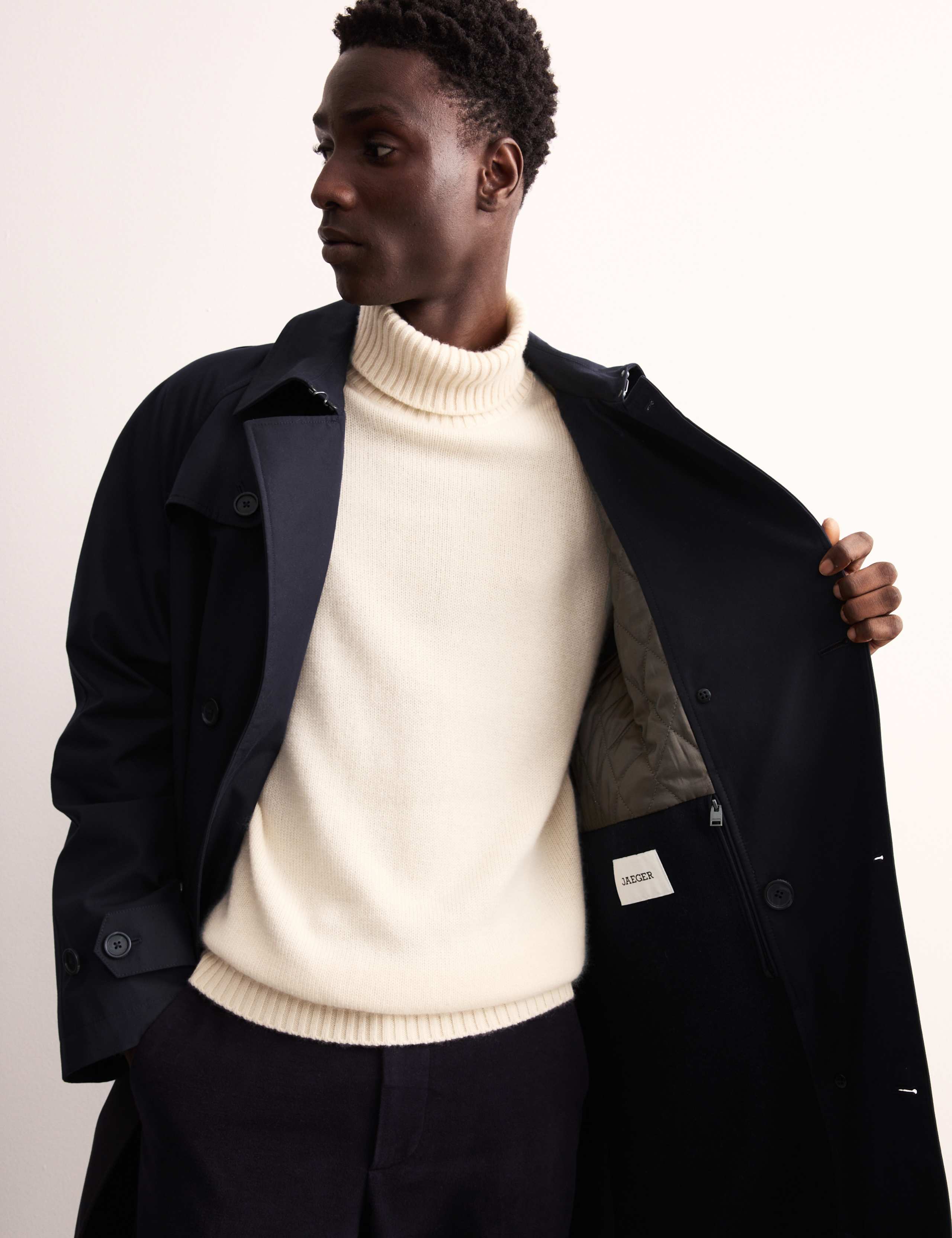 Cotton Rich Padded Trench Coat with Wool 3 of 9