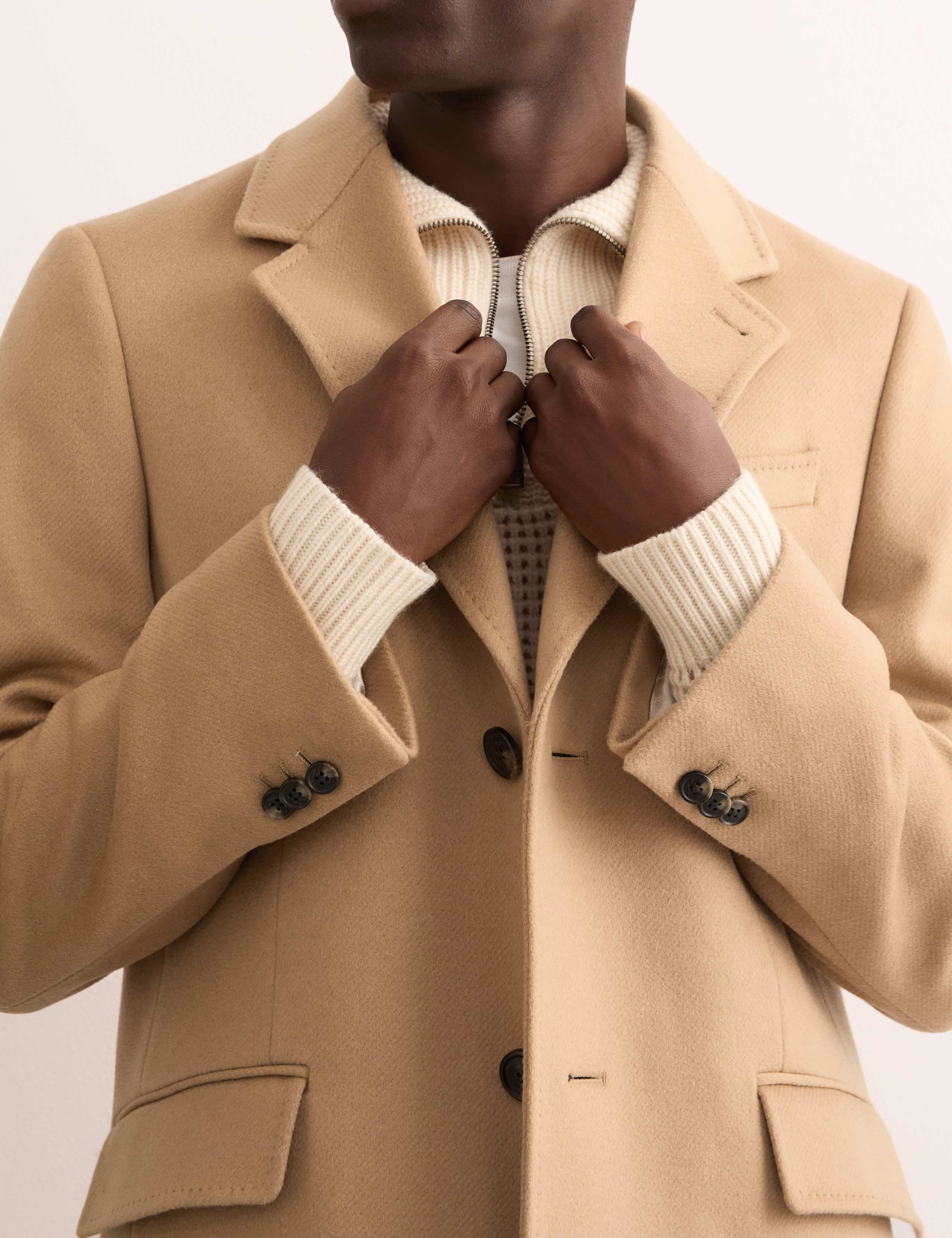 Italian Wool & Cashmere Blend Revere Coat 3 of 8