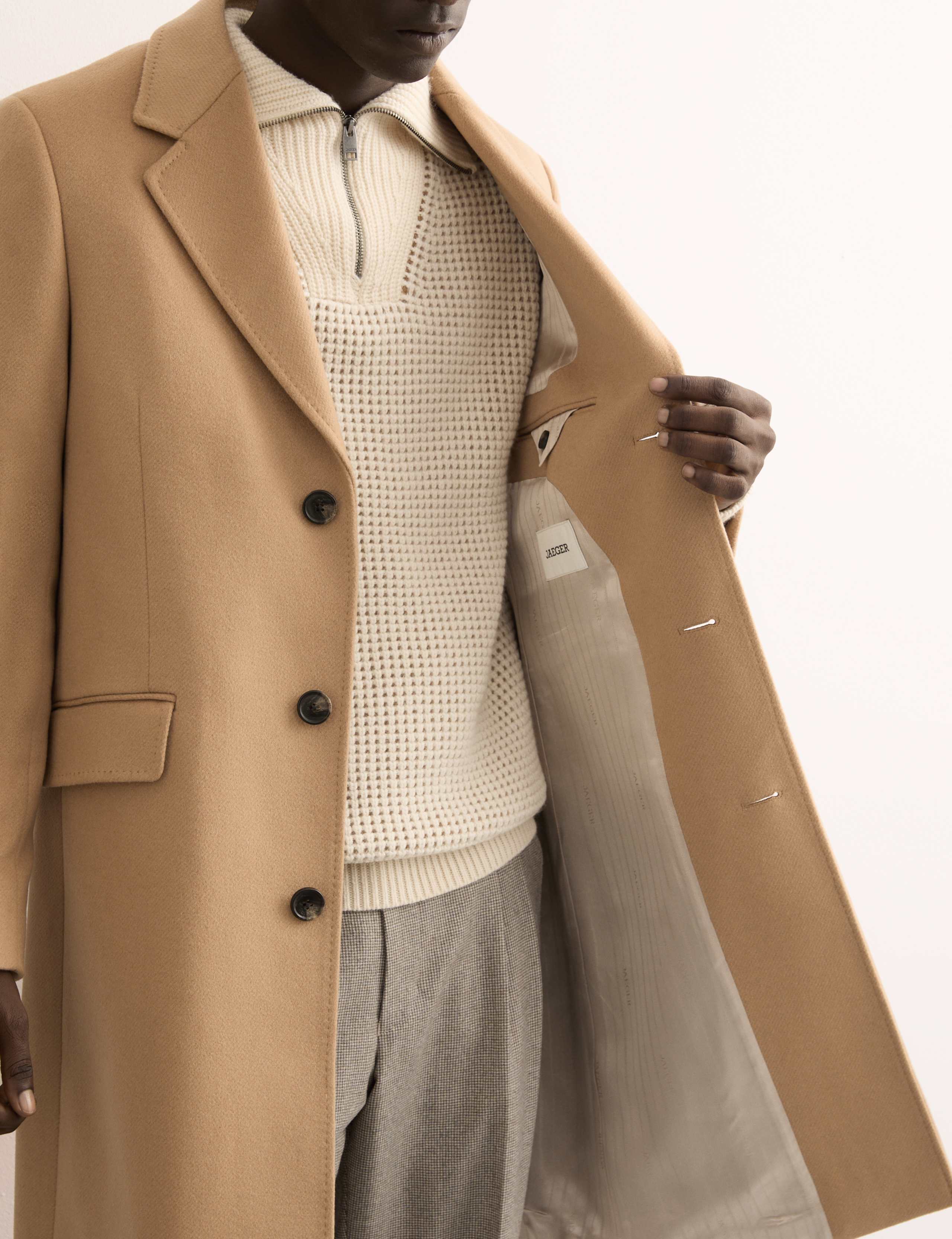 Italian Wool & Cashmere Blend Revere Coat 5 of 8