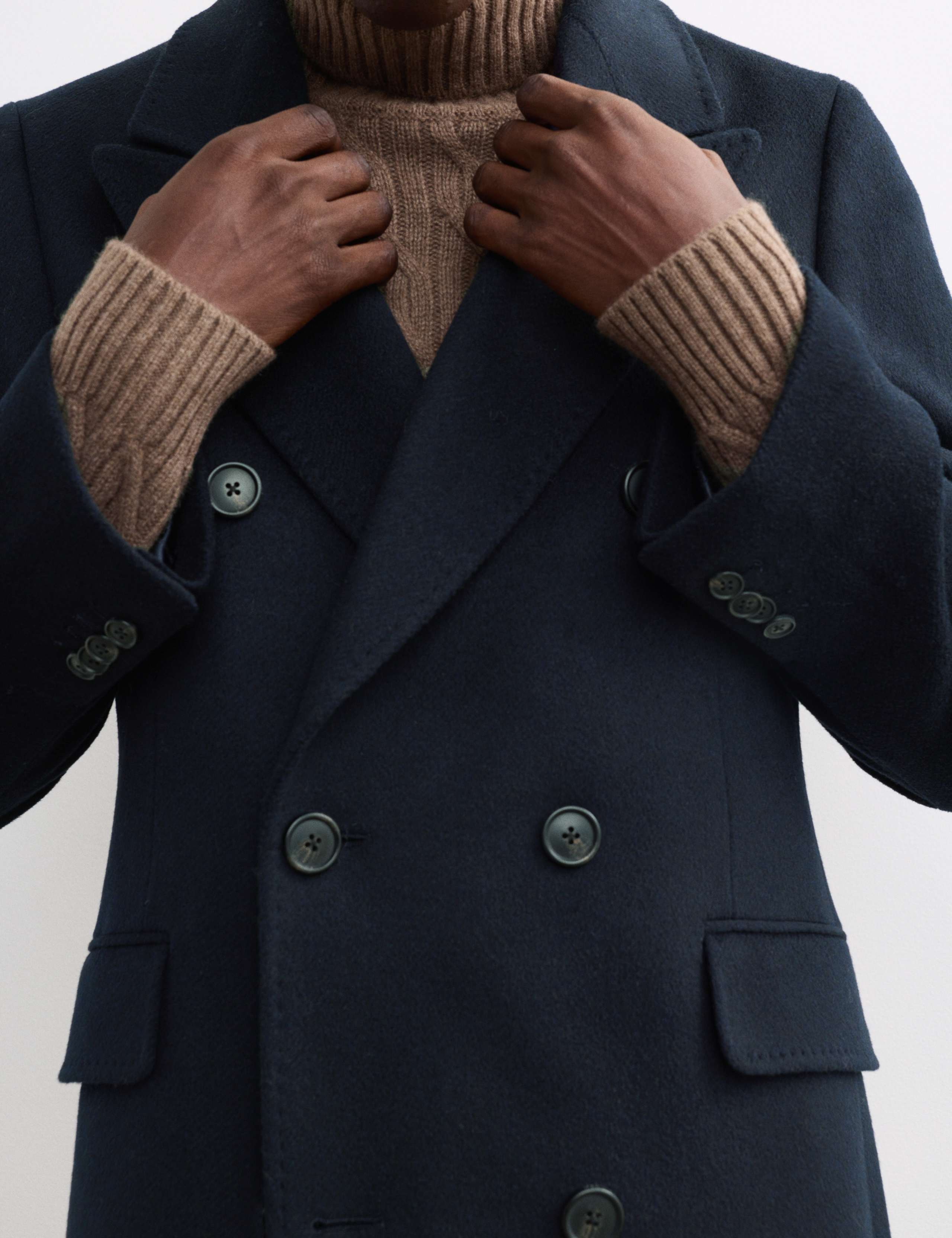 Cashmere and Italian Wool Blend Revere Coat 5 of 8