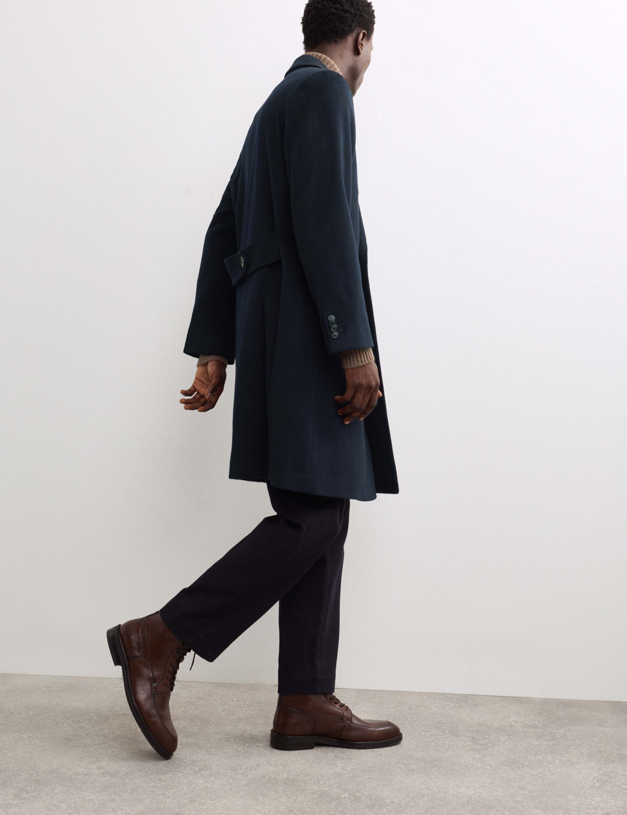 Cashmere and Italian Wool Blend Revere Coat 6 of 8