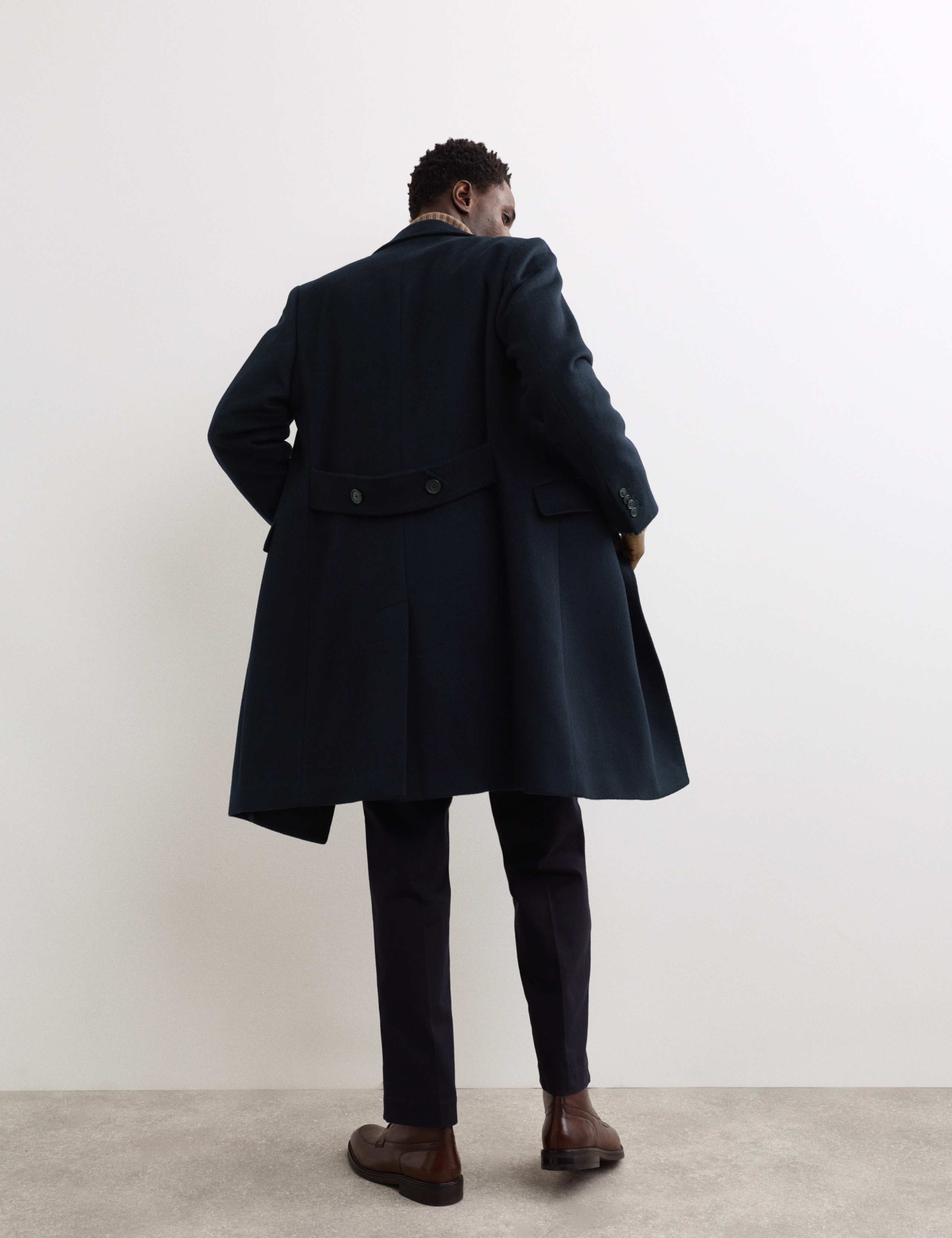 Cashmere and Italian Wool Blend Revere Coat 7 of 8