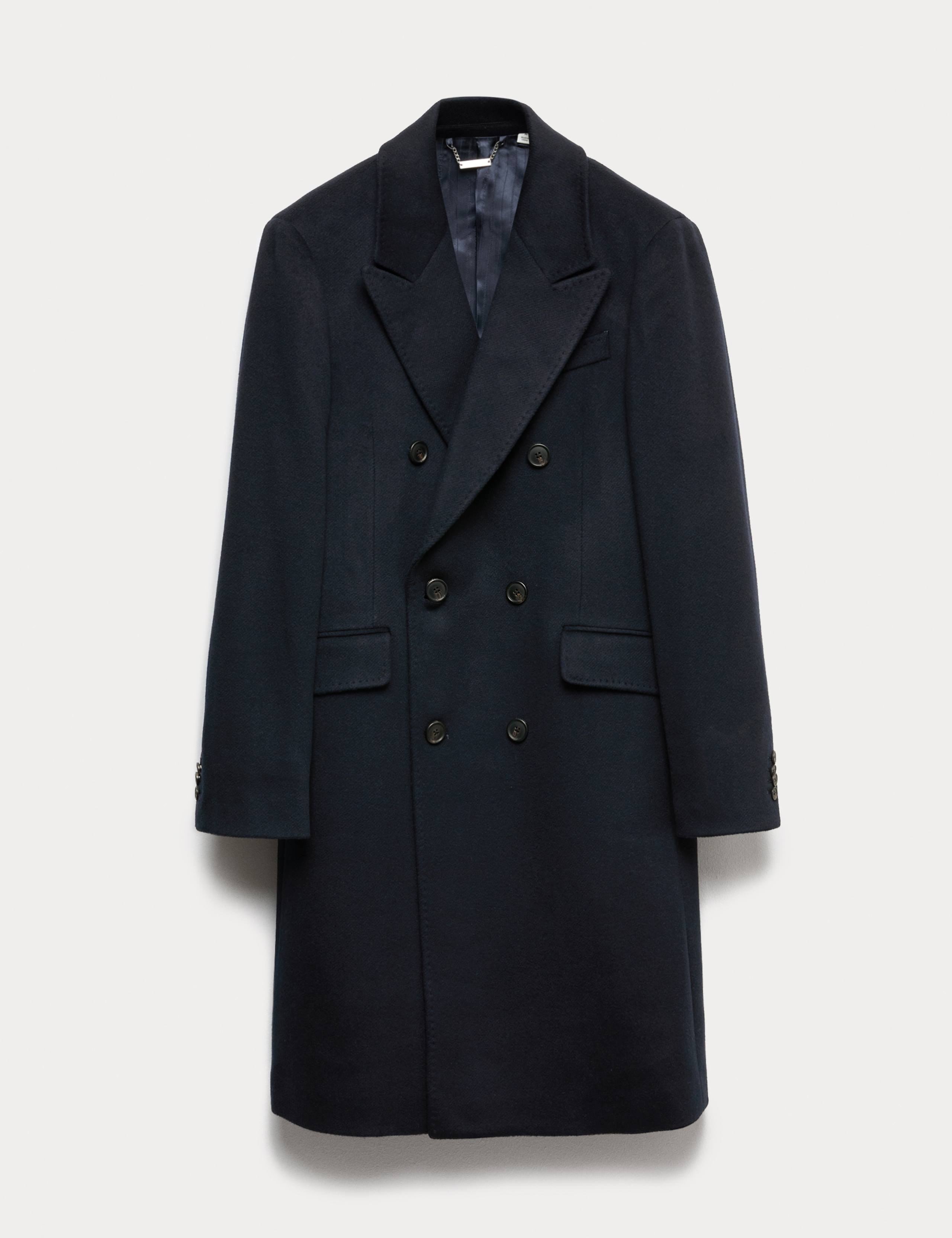 Cashmere and Italian Wool Blend Revere Coat 1 of 1