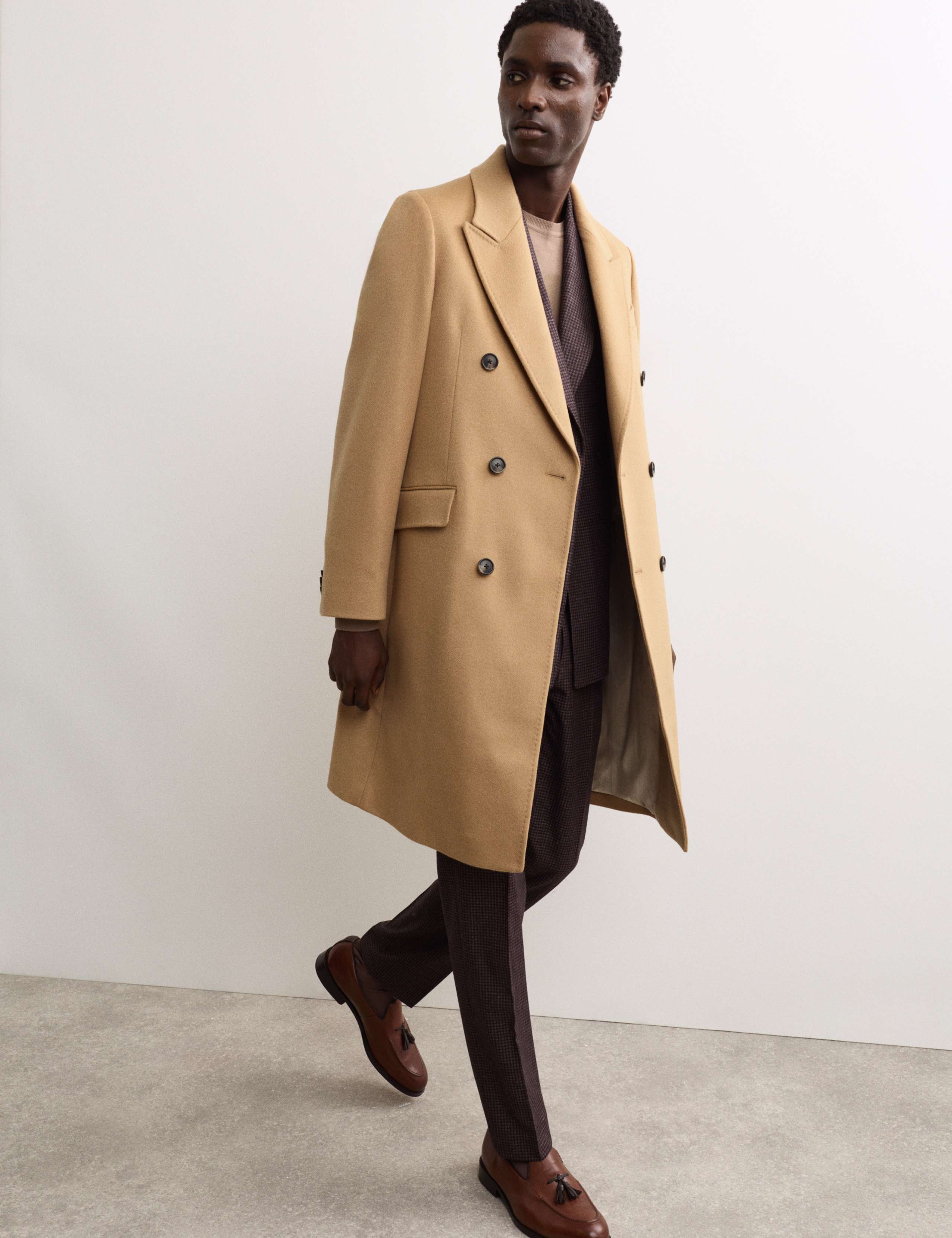 Cashmere and Italian Wool Blend Revere Coat 9 of 9