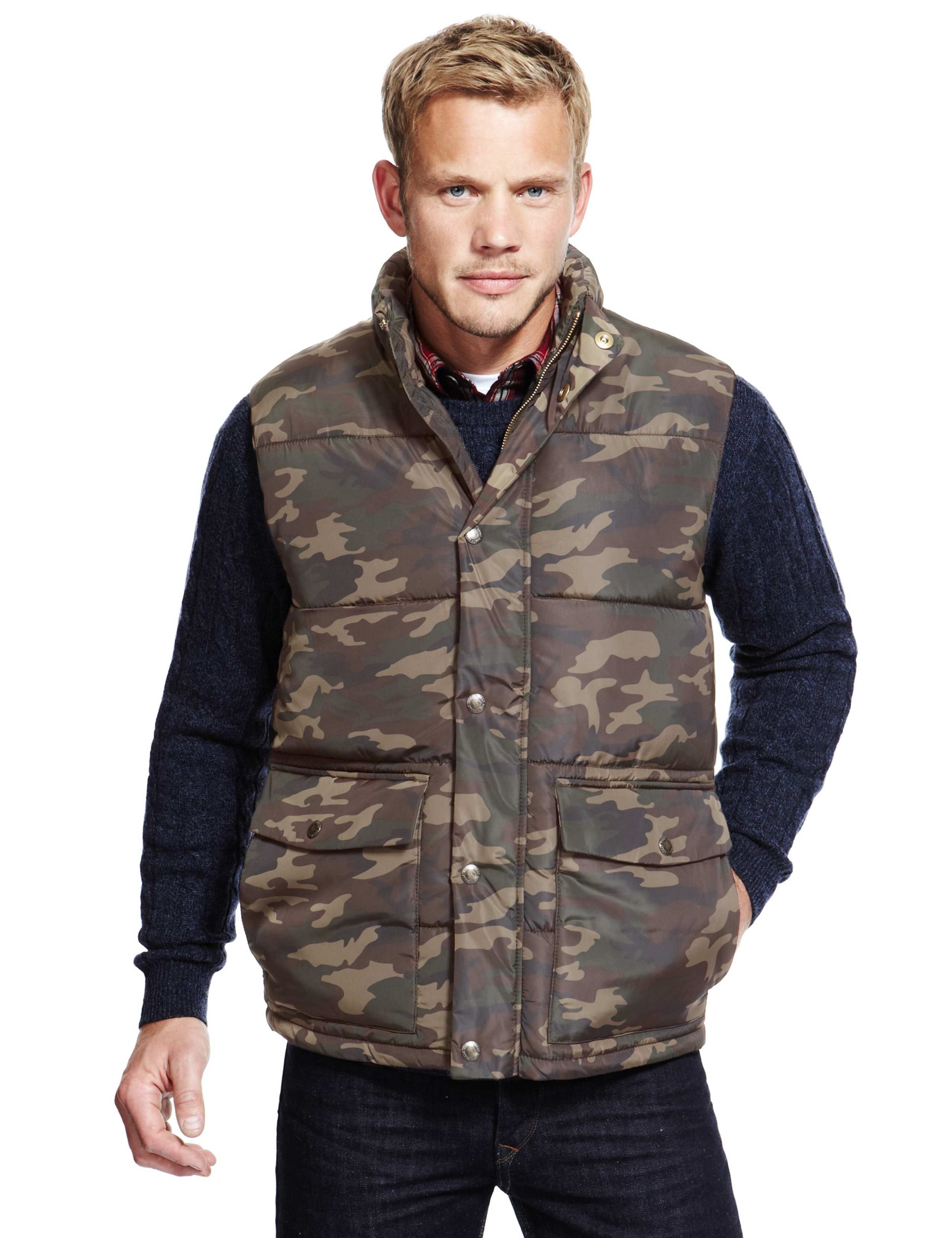 Camouflage Print Gilet 1 of 7