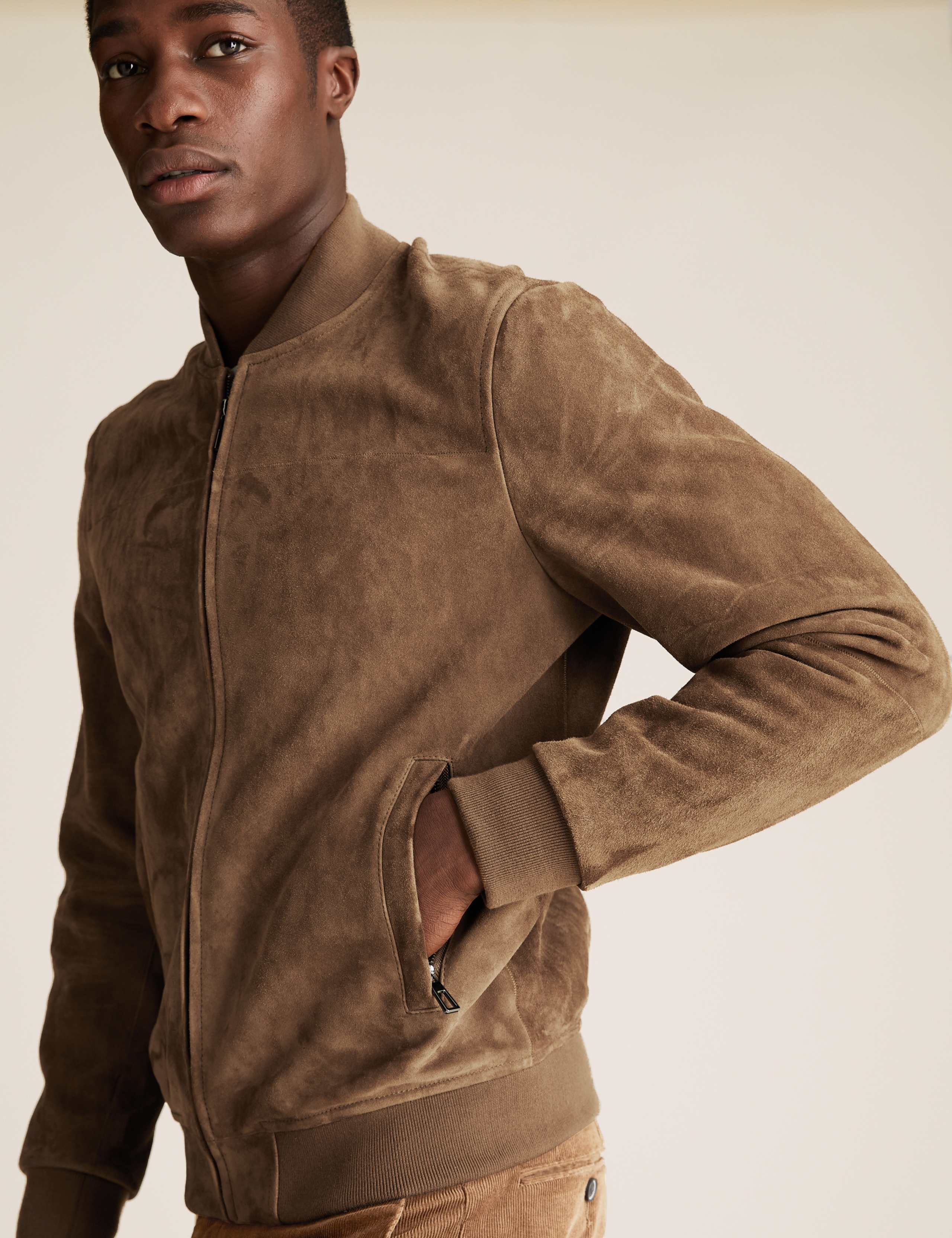 Suede Bomber Jacket 1 of 7