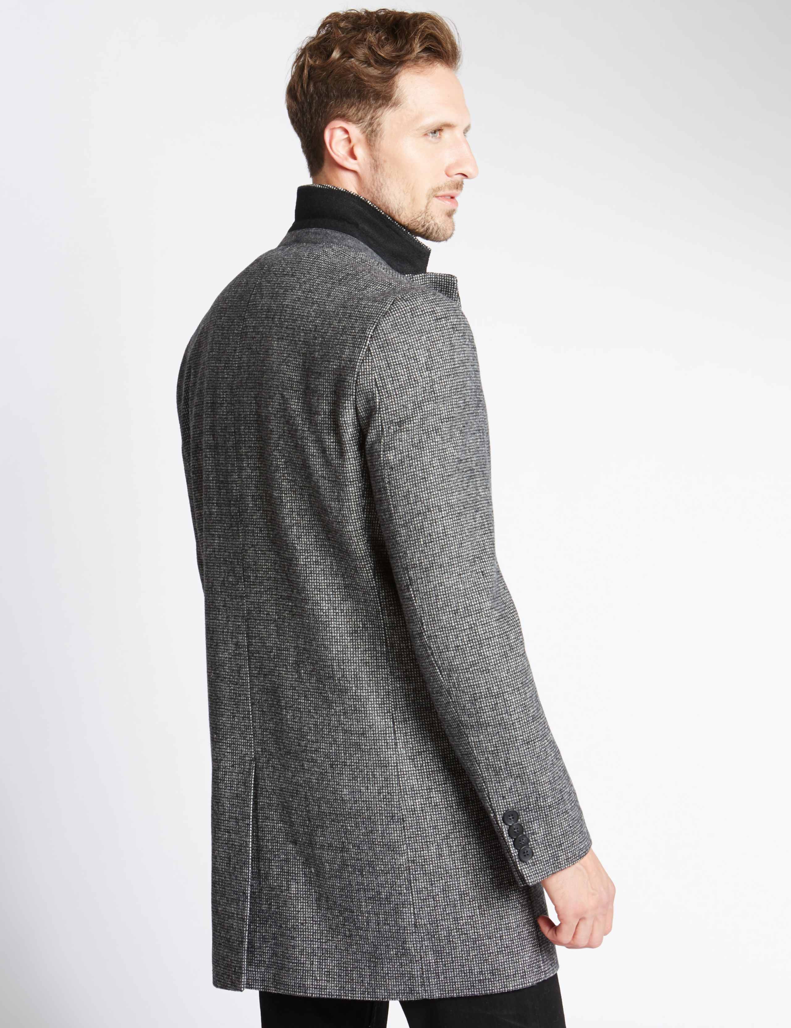 Wool Blend Revere Collar Coat 3 of 4