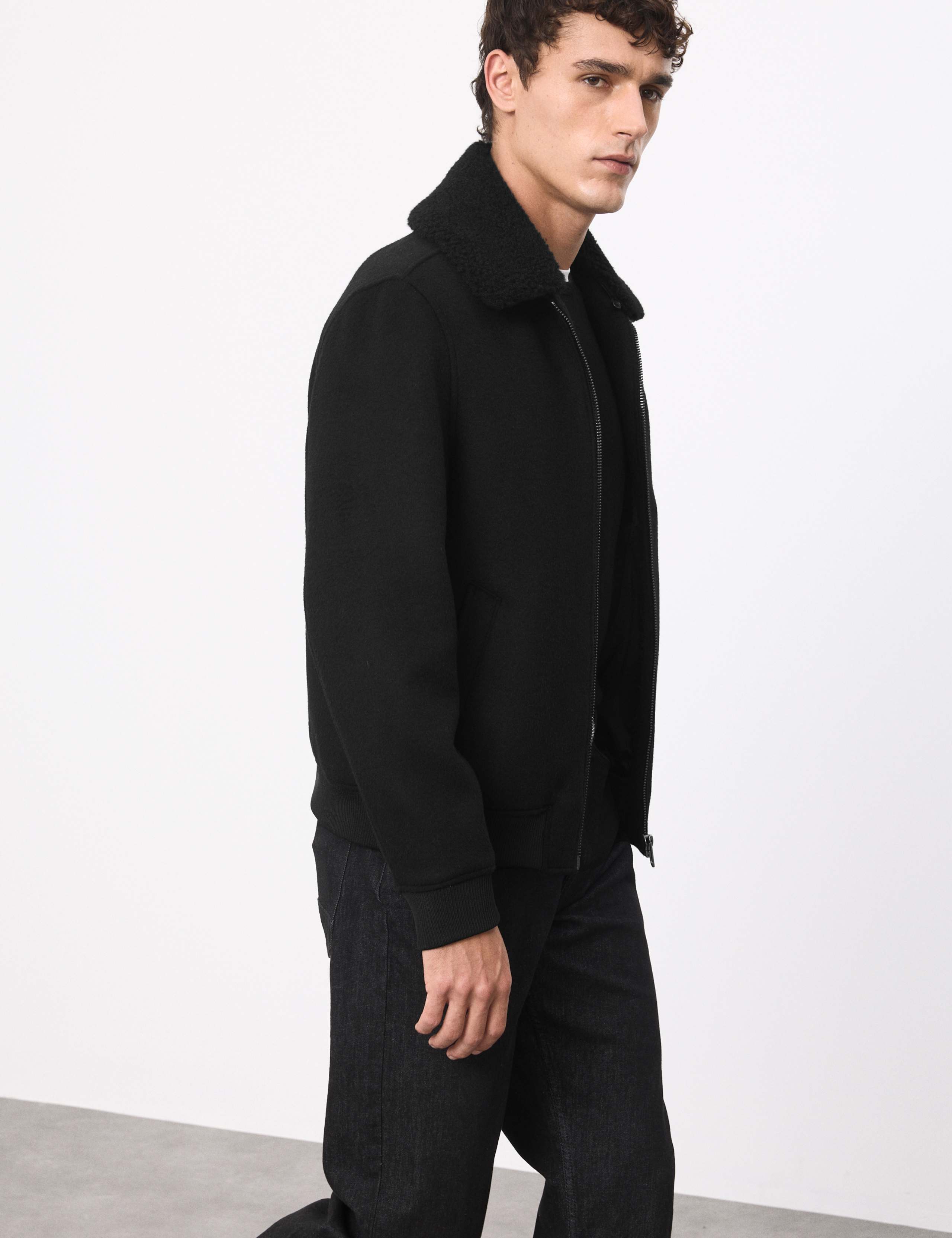 Wool Blend Bomber Jacket 3 of 7