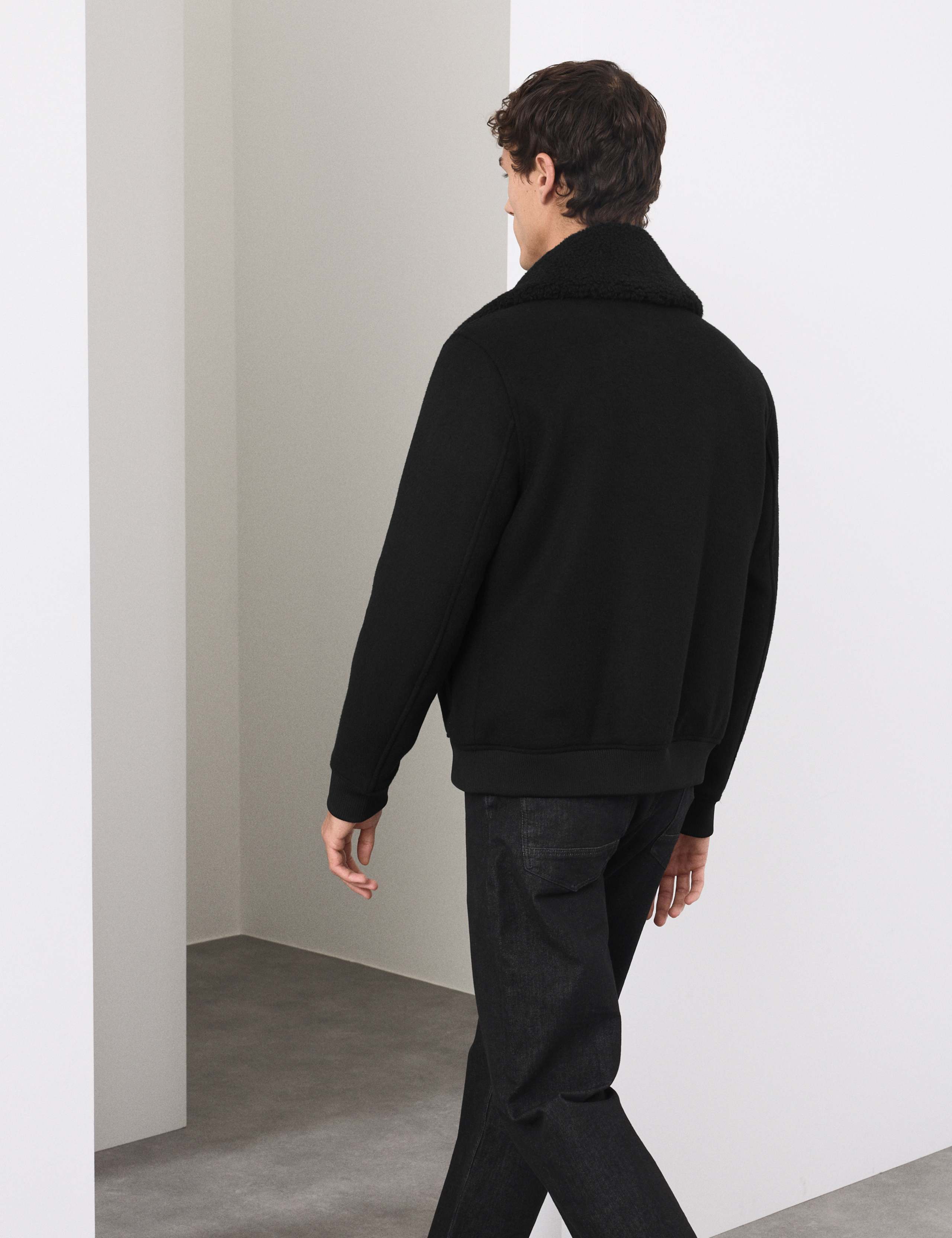 Wool Blend Bomber Jacket 4 of 7