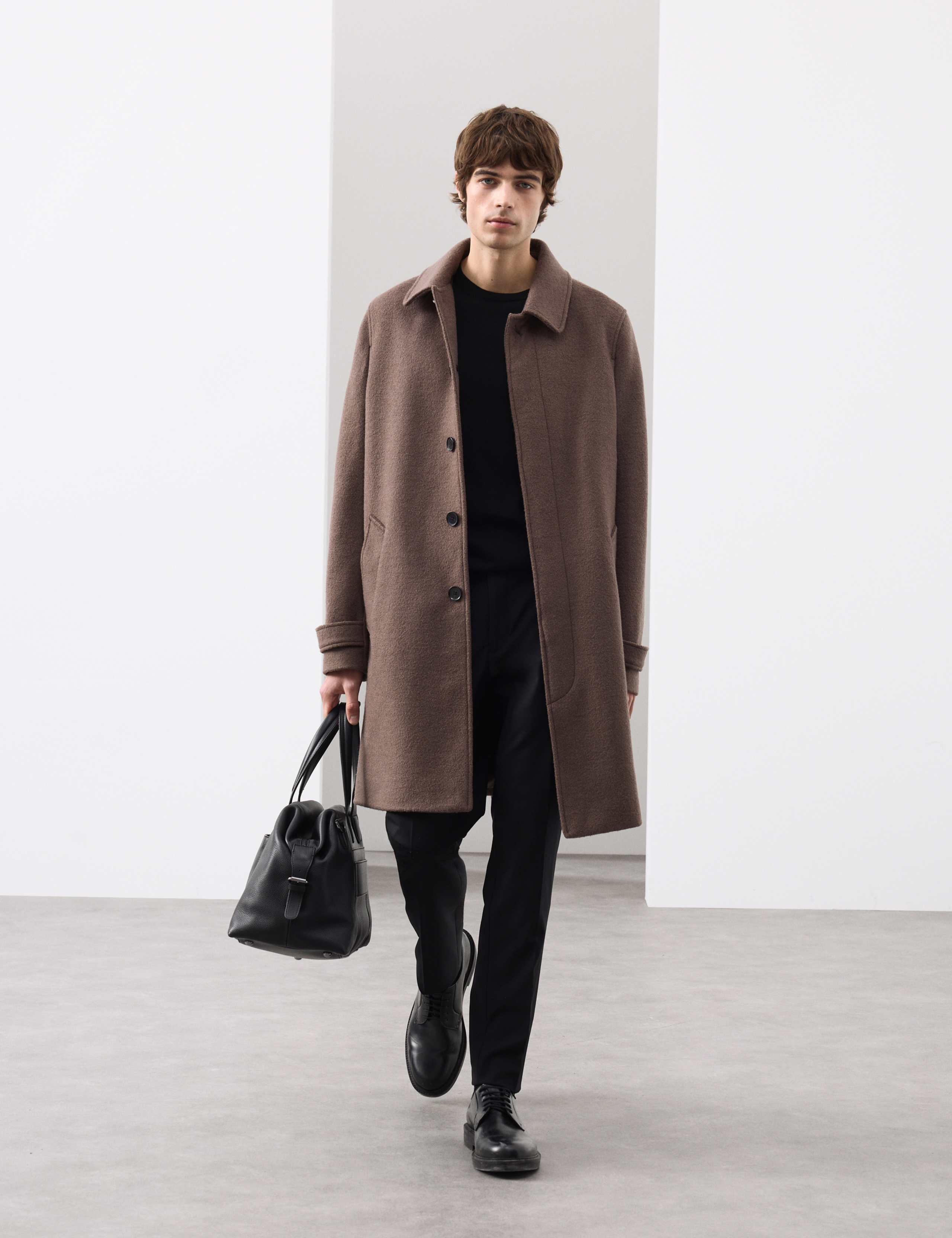 Wool Blend Textured Car Coat 3 of 7