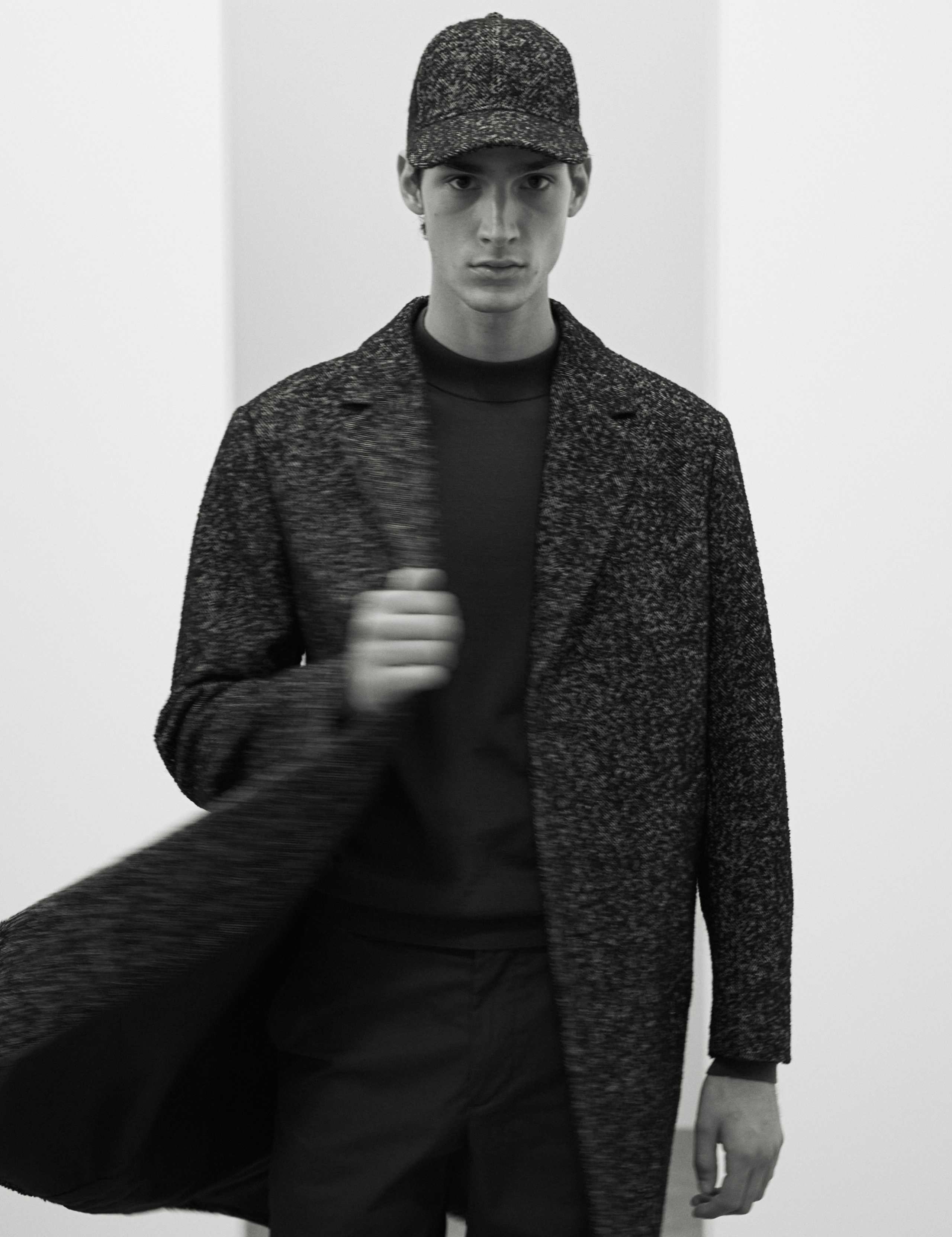 Wool Blend Herringbone Boucle Revere Overcoat 4 of 4