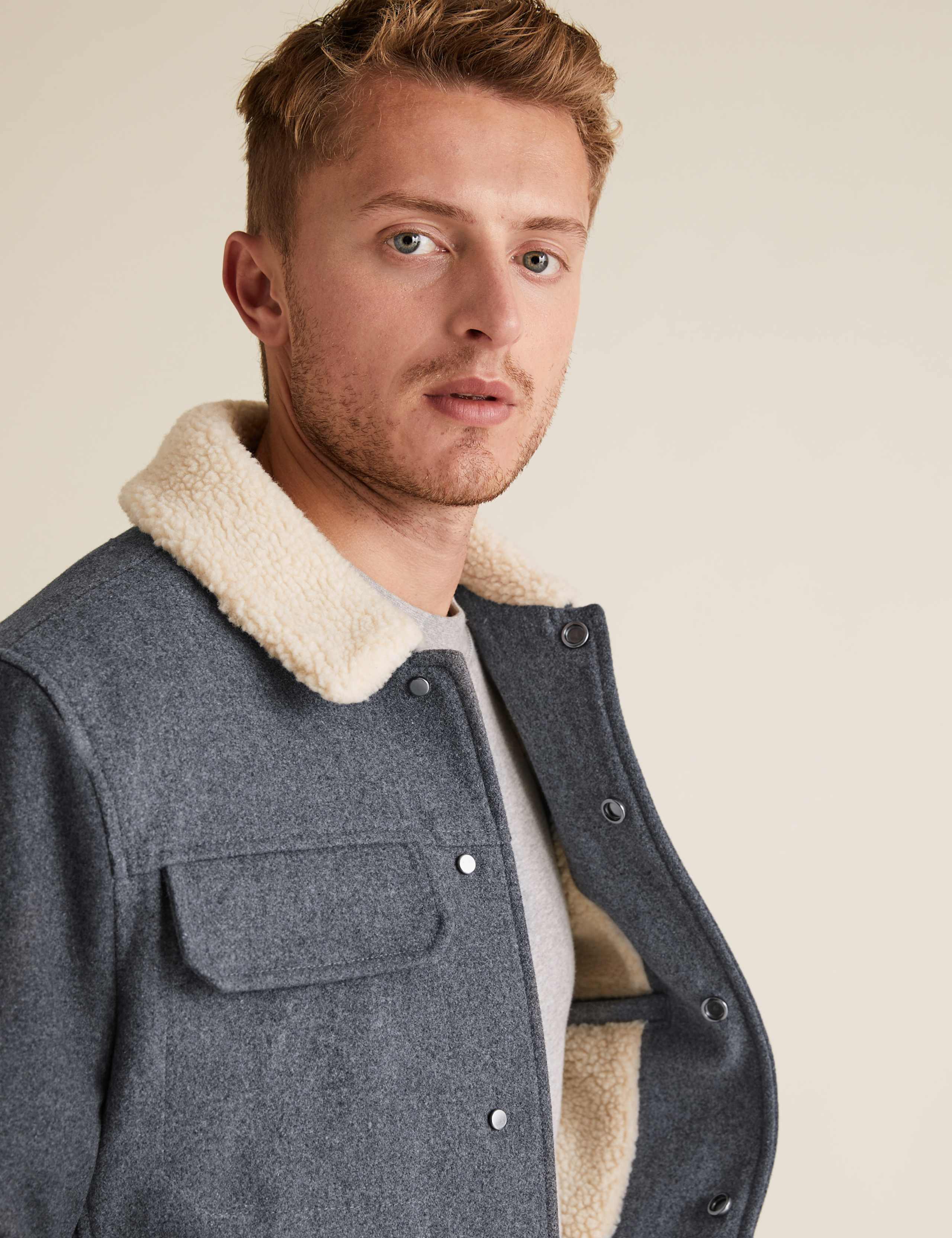 Wool Borg Lined Utility Coat 3 of 7