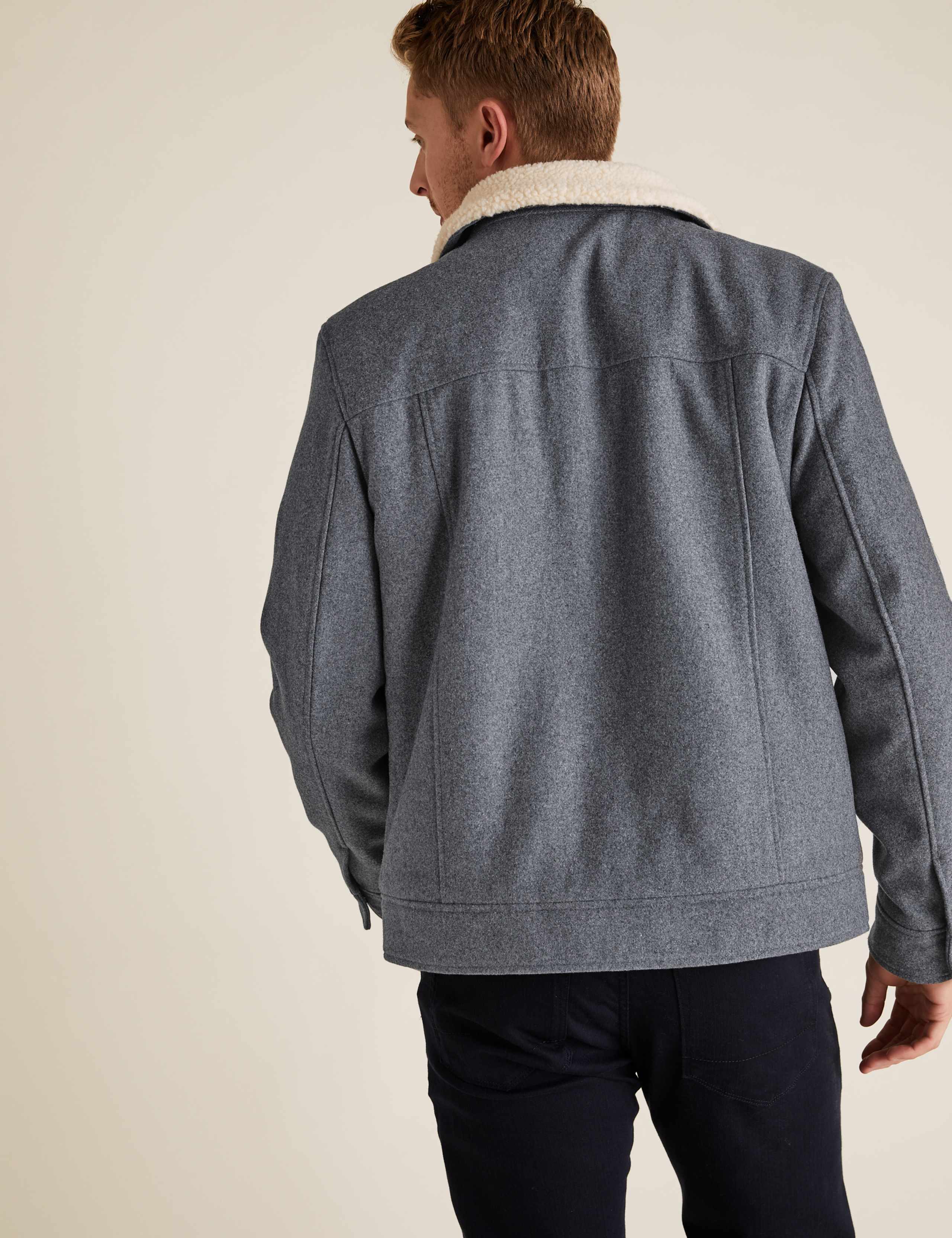 Wool Borg Lined Utility Coat 4 of 7