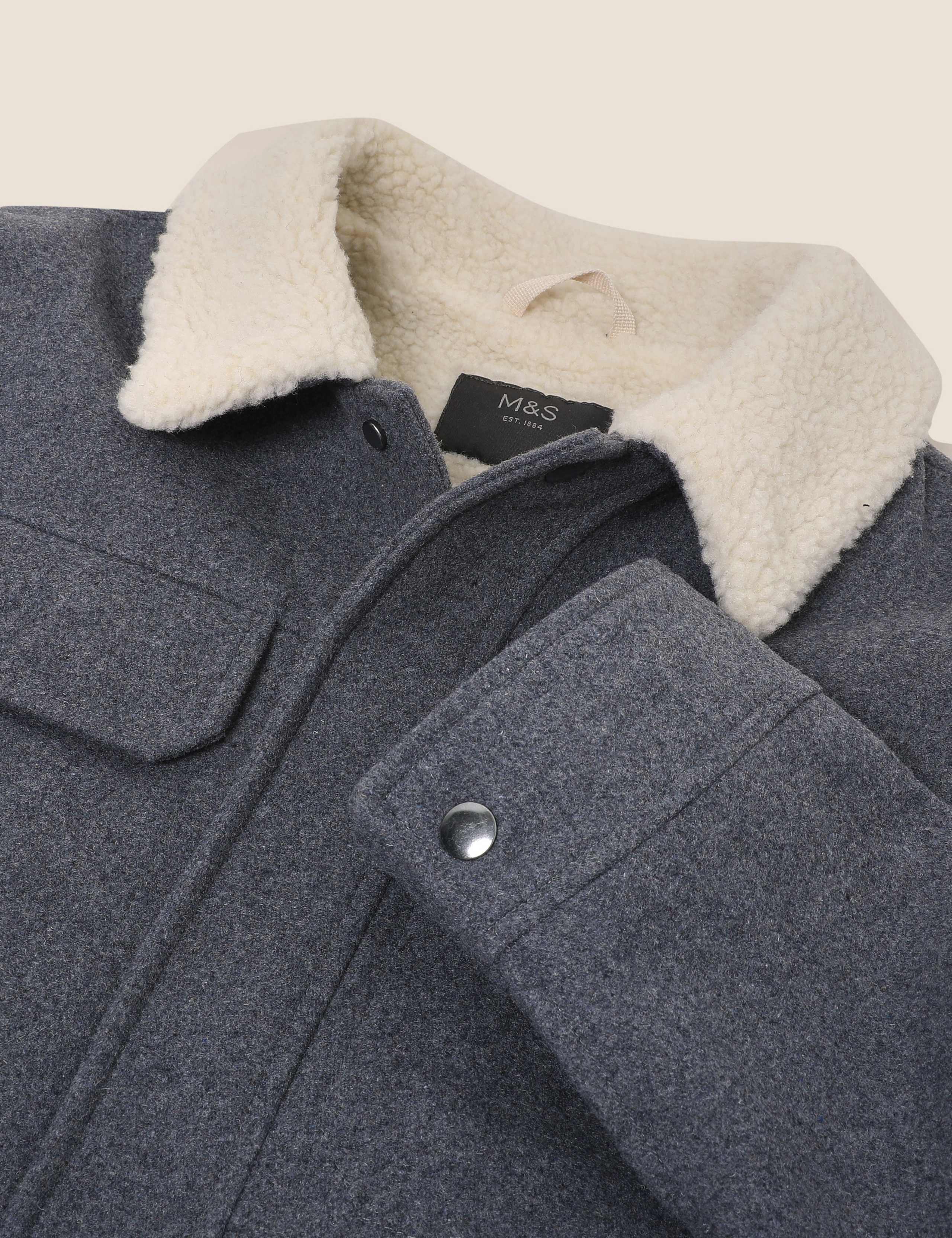 Wool Borg Lined Utility Coat 6 of 7