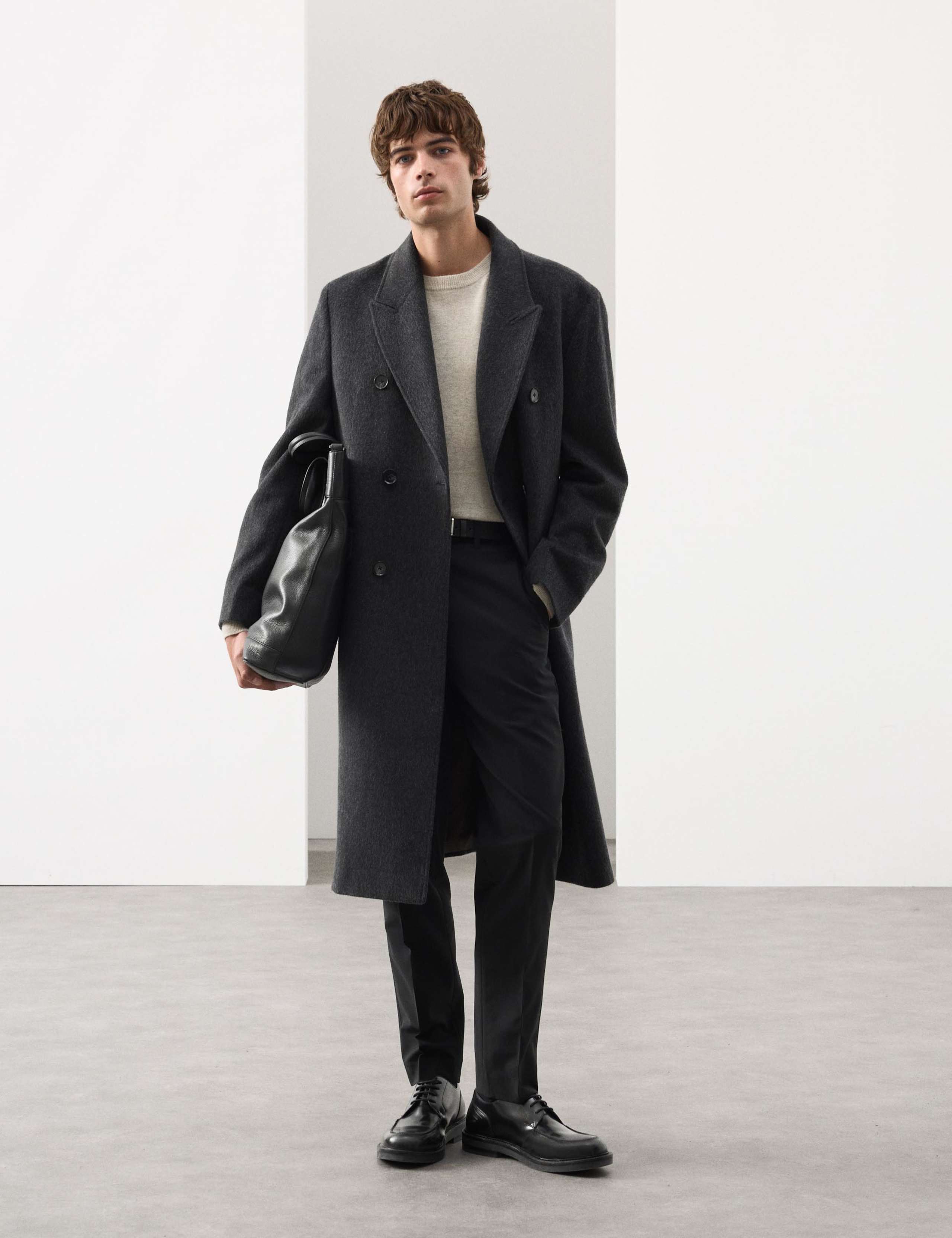 Wool Blend Long Haired Revere Coat 3 of 7