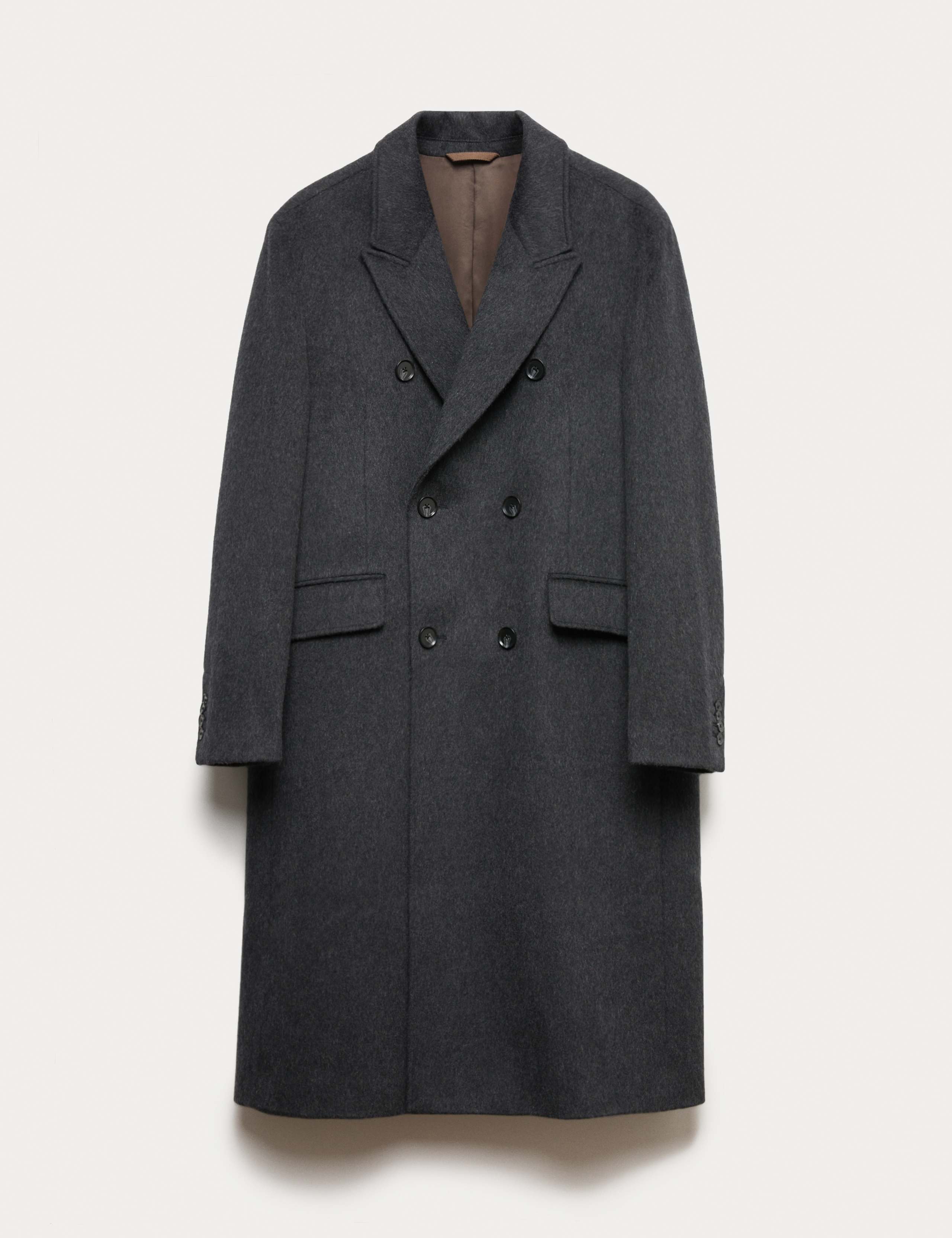 Wool Blend Long Haired Revere Coat 2 of 7