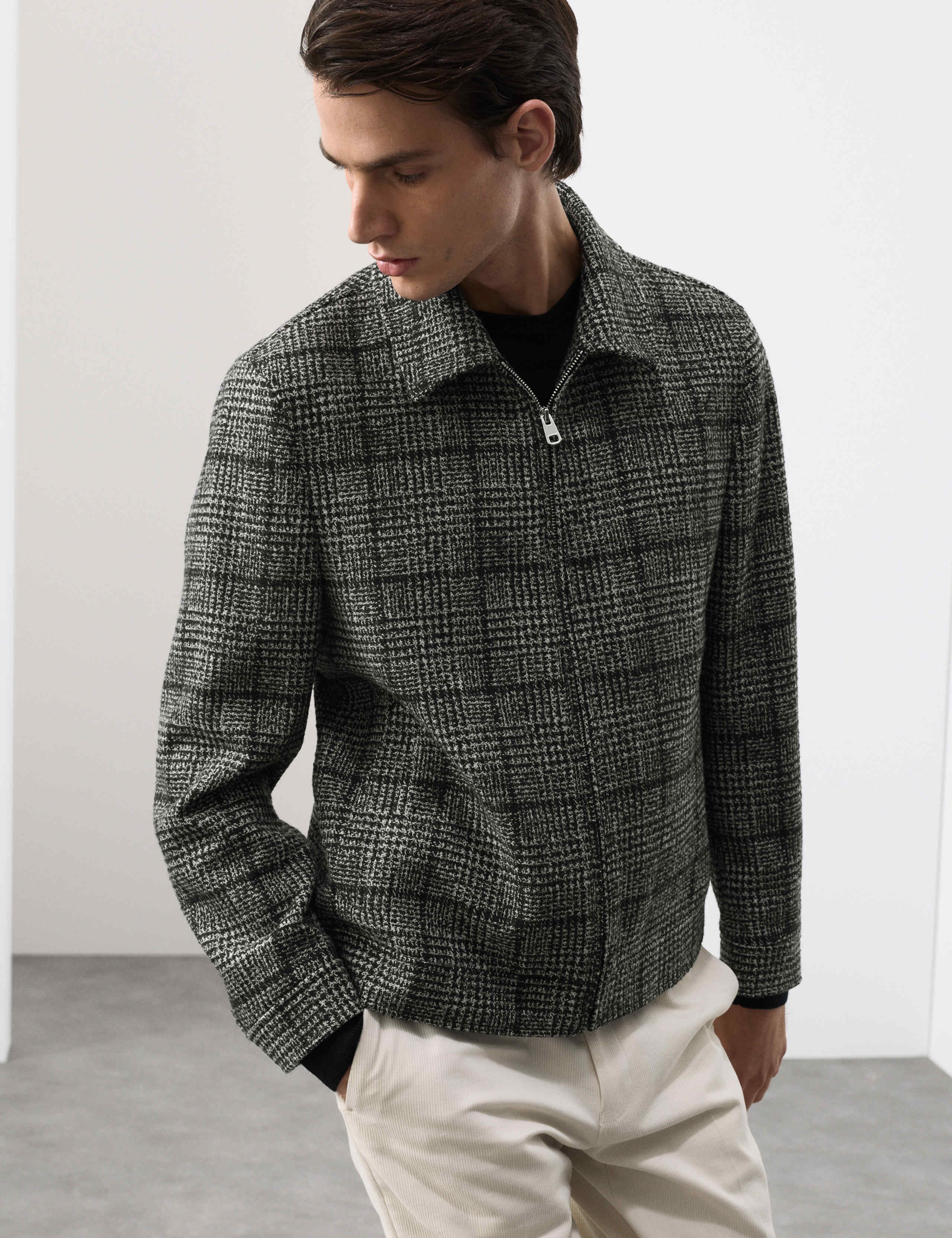 Wool Blend Harrington Jacket 7 of 9