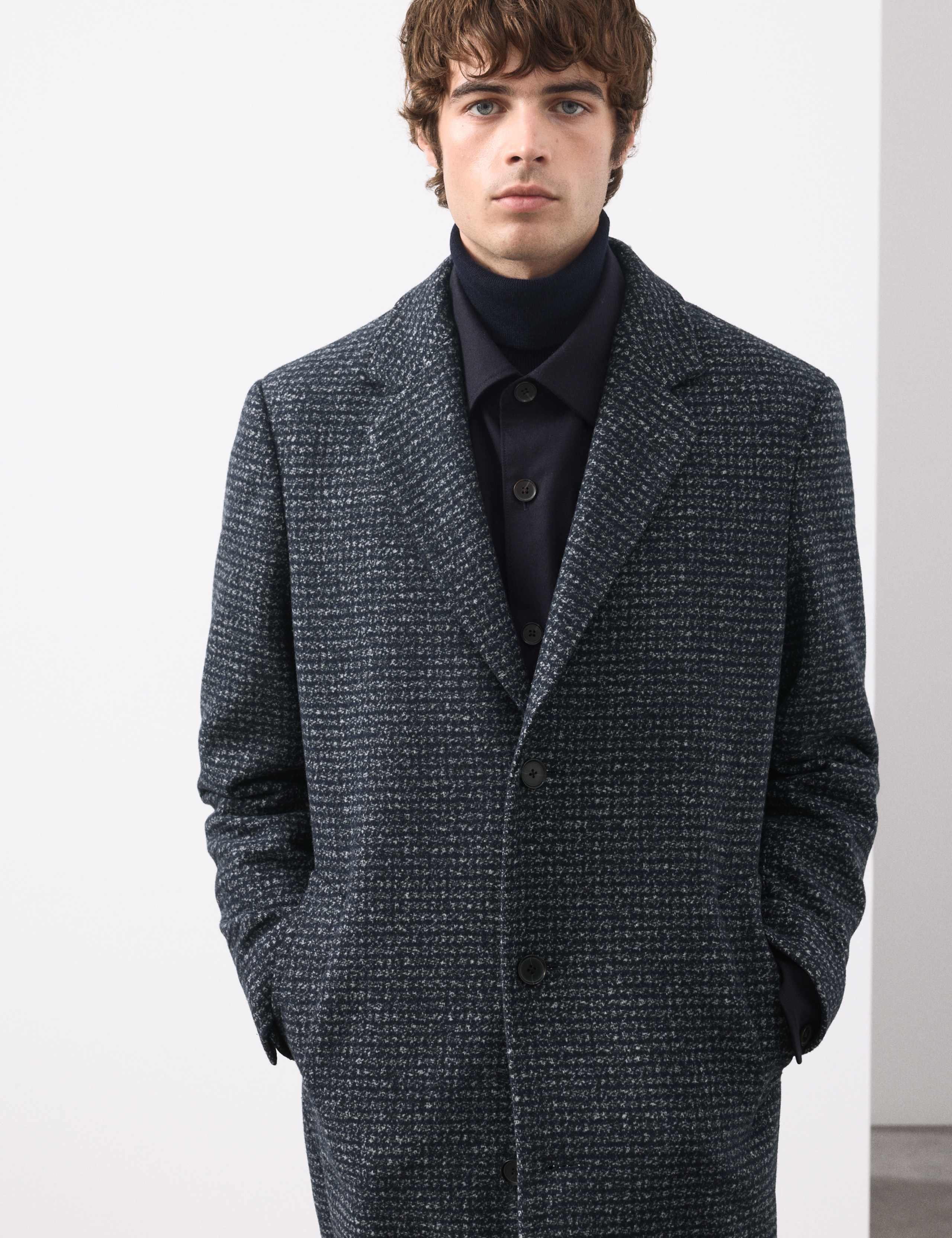 Wool Blend Houndstooth Overcoat 6 of 7