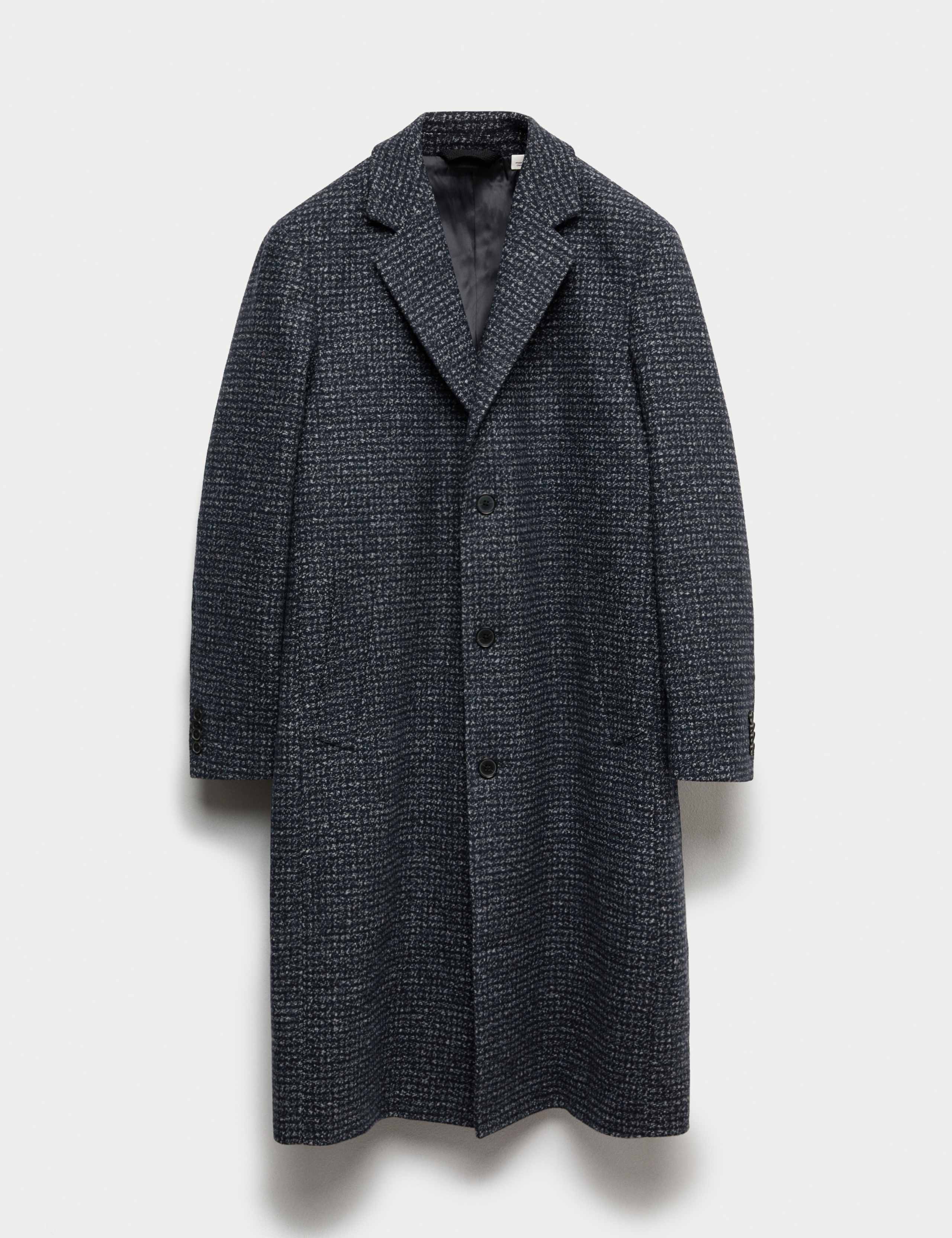 Wool Blend Houndstooth Overcoat 2 of 7