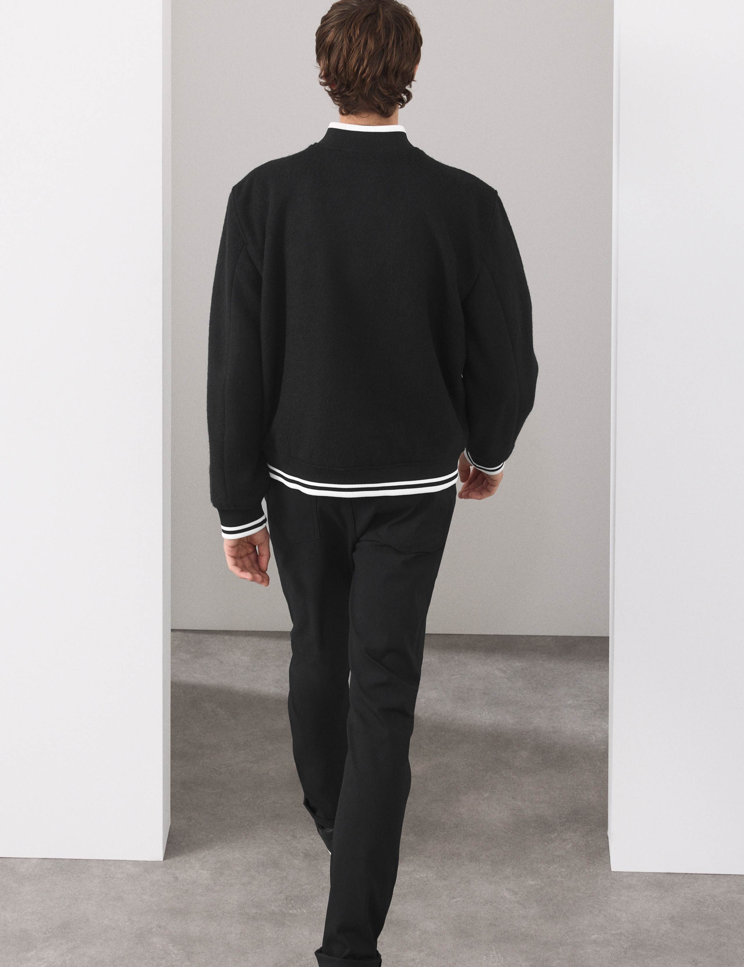 Wool Blend Varsity Bomber Jacket 6 of 7